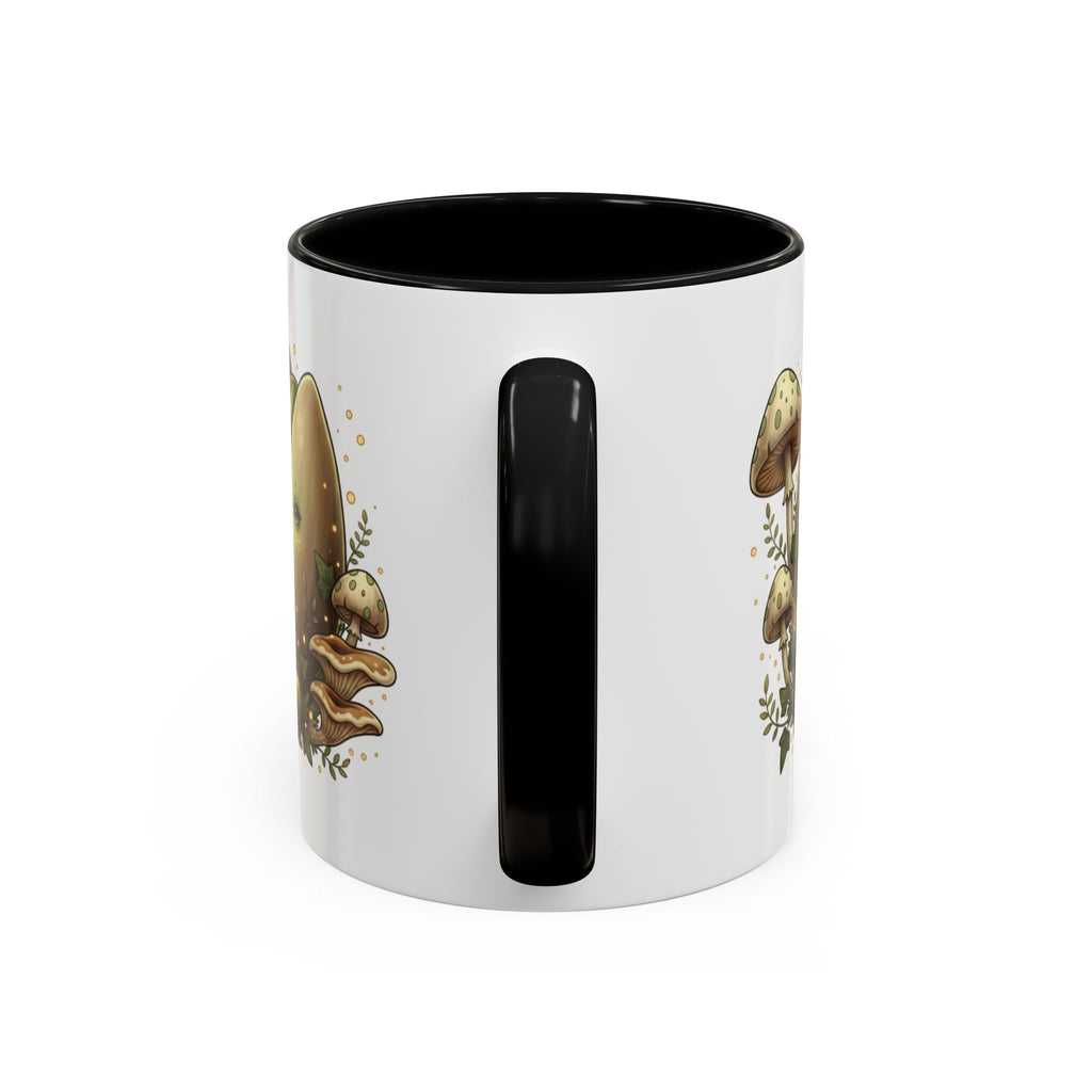 Mushroom Forest Accent Coffee Mug — Cute Woodland Fungi Design (11/15oz)