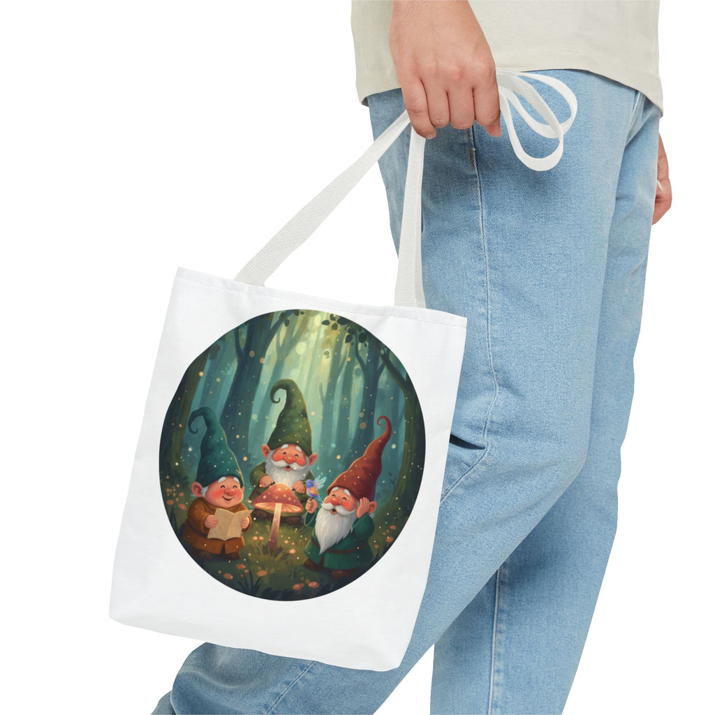 Gnome Forest Tote Bag — Magical Woodland Gnomes All-Over Print