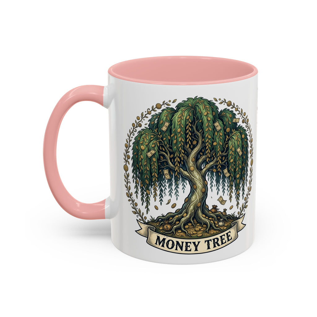 Money Tree Accent Coffee Mug — Inspirational 11/15oz Ceramic Mug with "Money Tree" Design