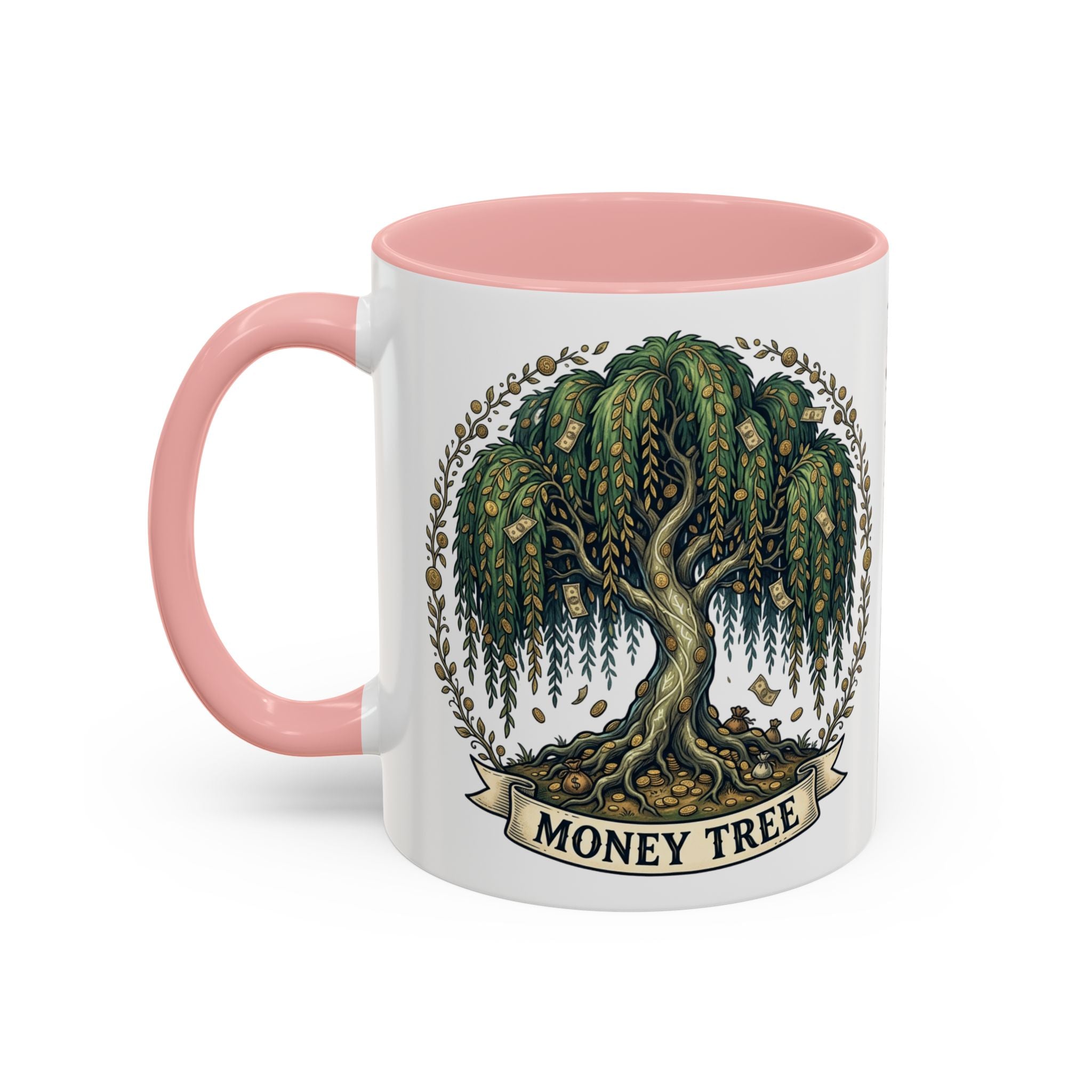 Money Tree Accent Coffee Mug — Inspirational 11/15oz Ceramic Mug with "Money Tree" Design