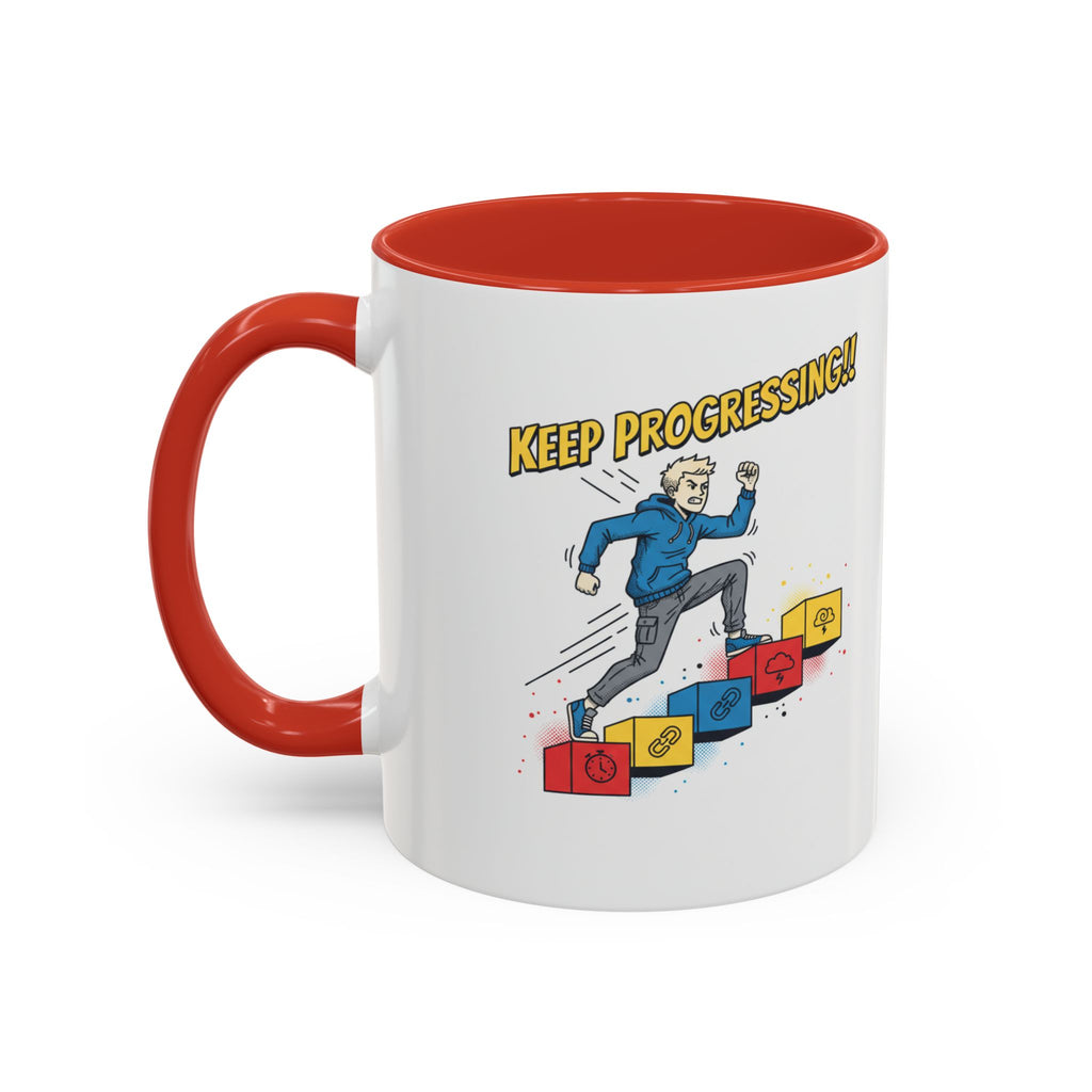 Keep Progressing Coffee Mug — Motivational Accent Mug (11/15oz)