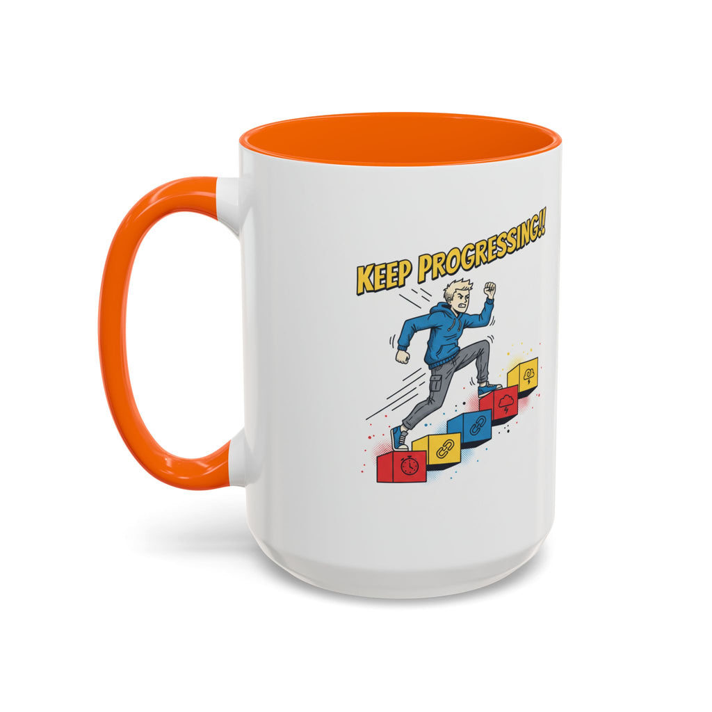 Keep Progressing Coffee Mug — Motivational Accent Mug (11/15oz)