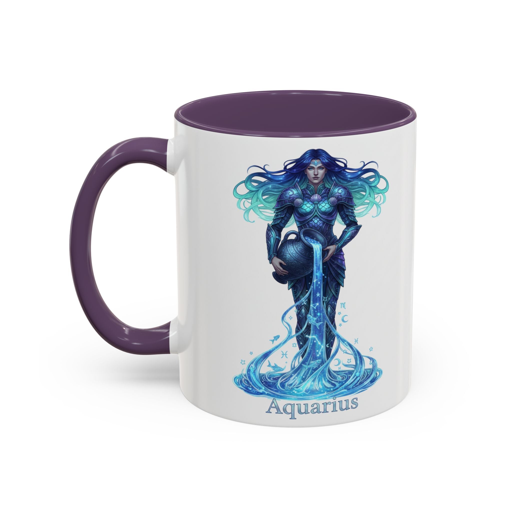 Aquarius Zodiac Coffee Mug — Water Bearer Astrology Accent Mug