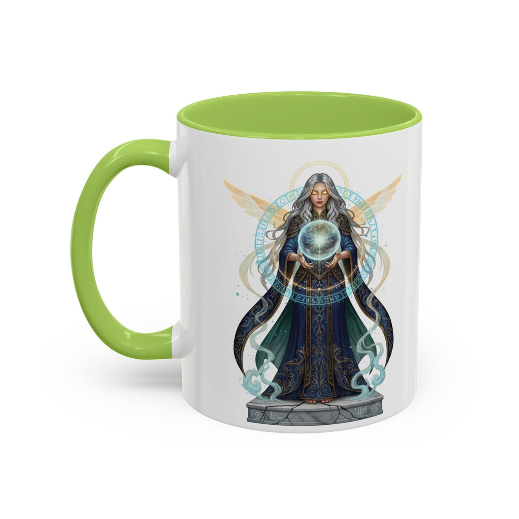 Mystic Oracle Coffee Mug — Woman with Crystal Ball Accent Mug