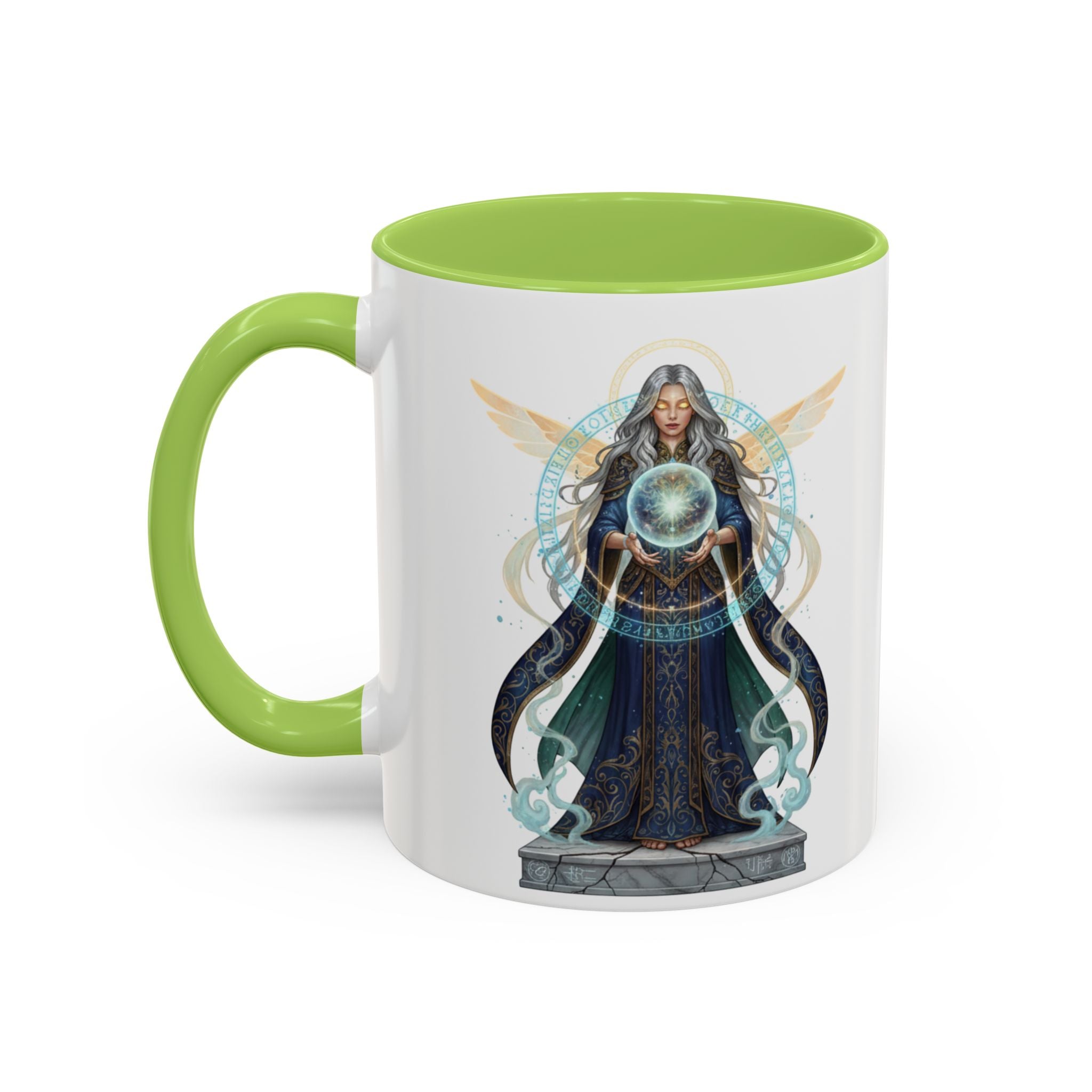 Mystic Oracle Coffee Mug — Woman with Crystal Ball Accent Mug