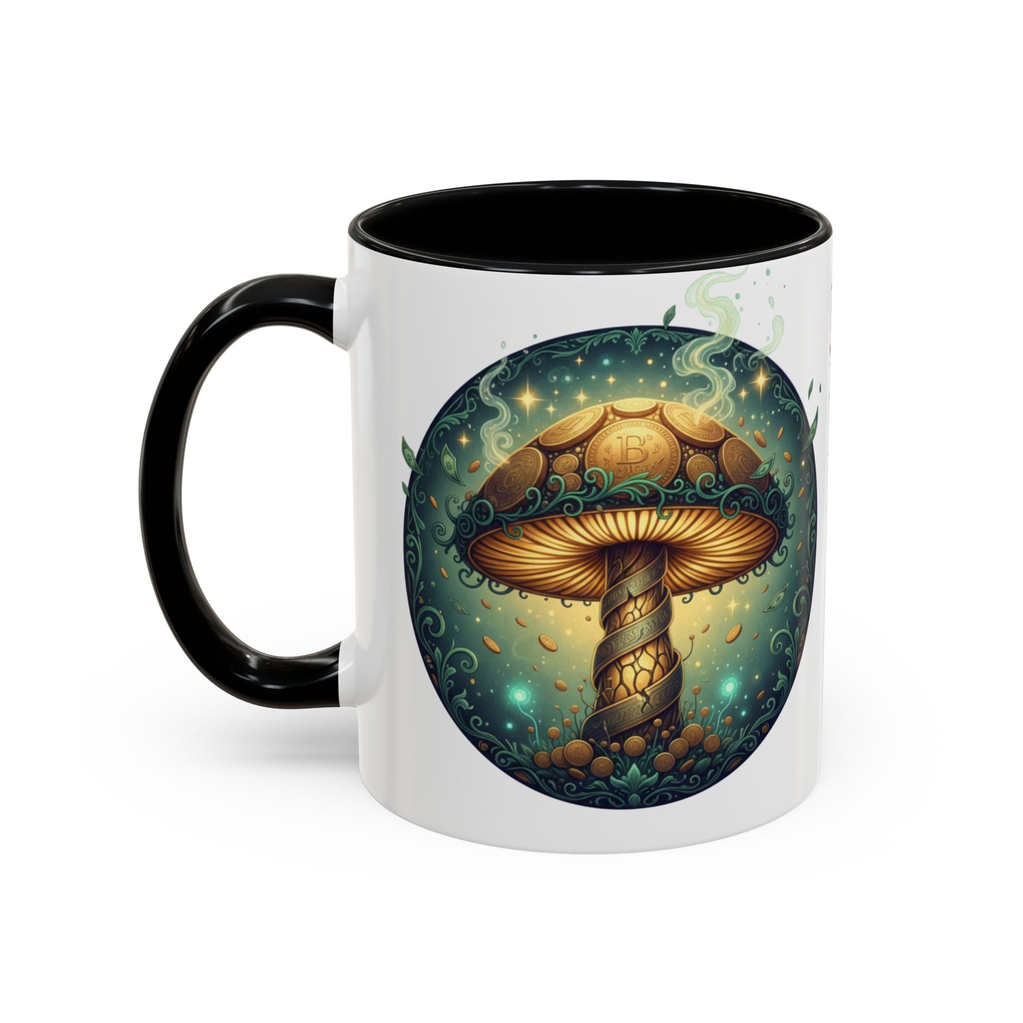 Mushroom Alchemy Coffee Mug — "Money flows to me freely, given, and in abundance" (11/15oz)