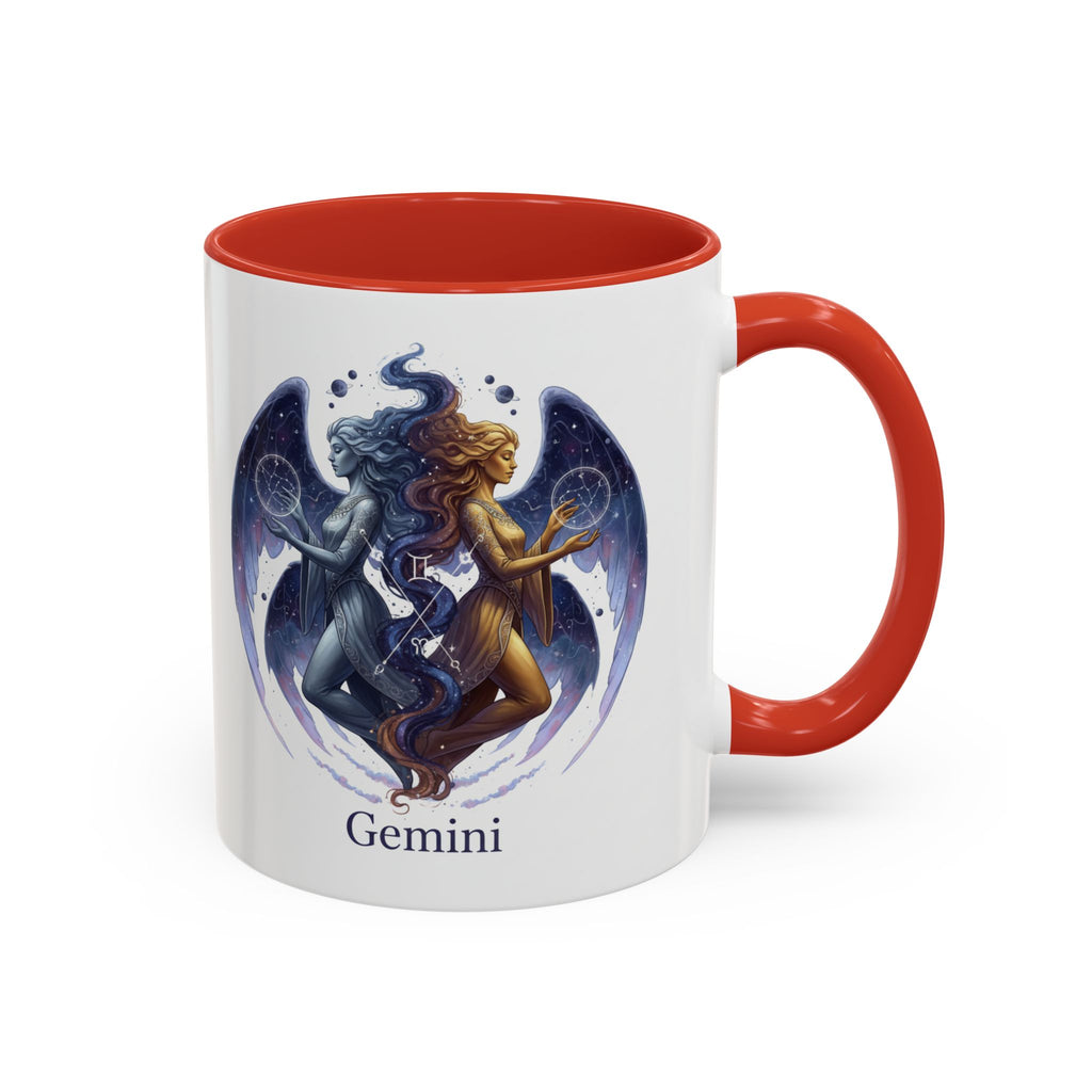 Gemini Zodiac Coffee Mug — Twin Stars Astrology Accent Mug (11/15oz)