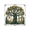 Mythic Money Tree Sticker — Gold Coin Tree Kiss-Cut Sticker for Laptops & Journals