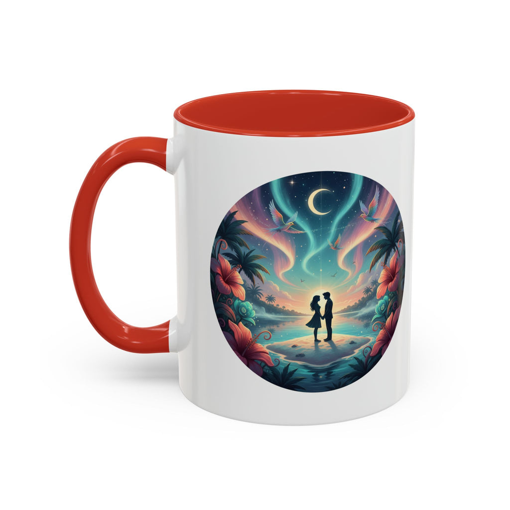 Tropical Sunset Coffee Mug — Romantic Beach Couple Accent Mug (11/15 oz)