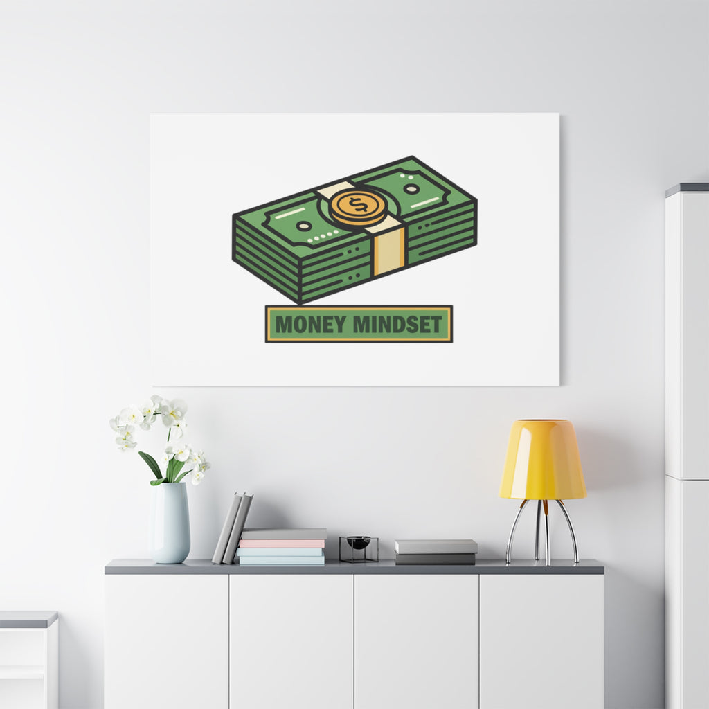 Canvas Wall Art – Money Mindset Stack Graphic (Matte Stretched Canvas)