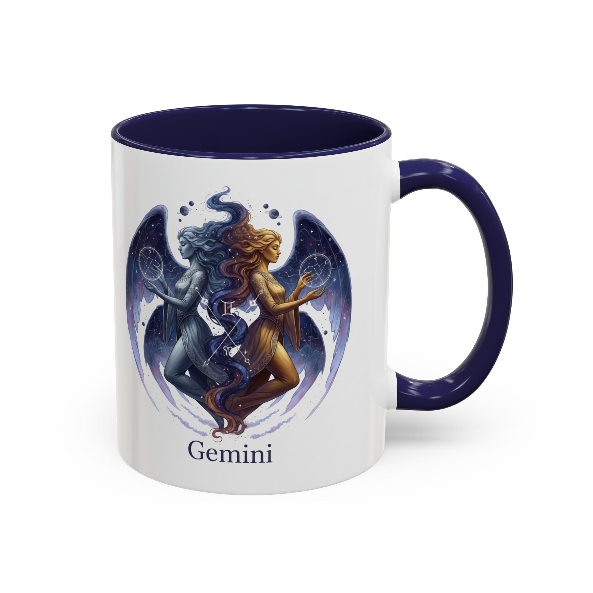 Gemini Zodiac Coffee Mug — Twin Stars Astrology Accent Mug (11/15oz)