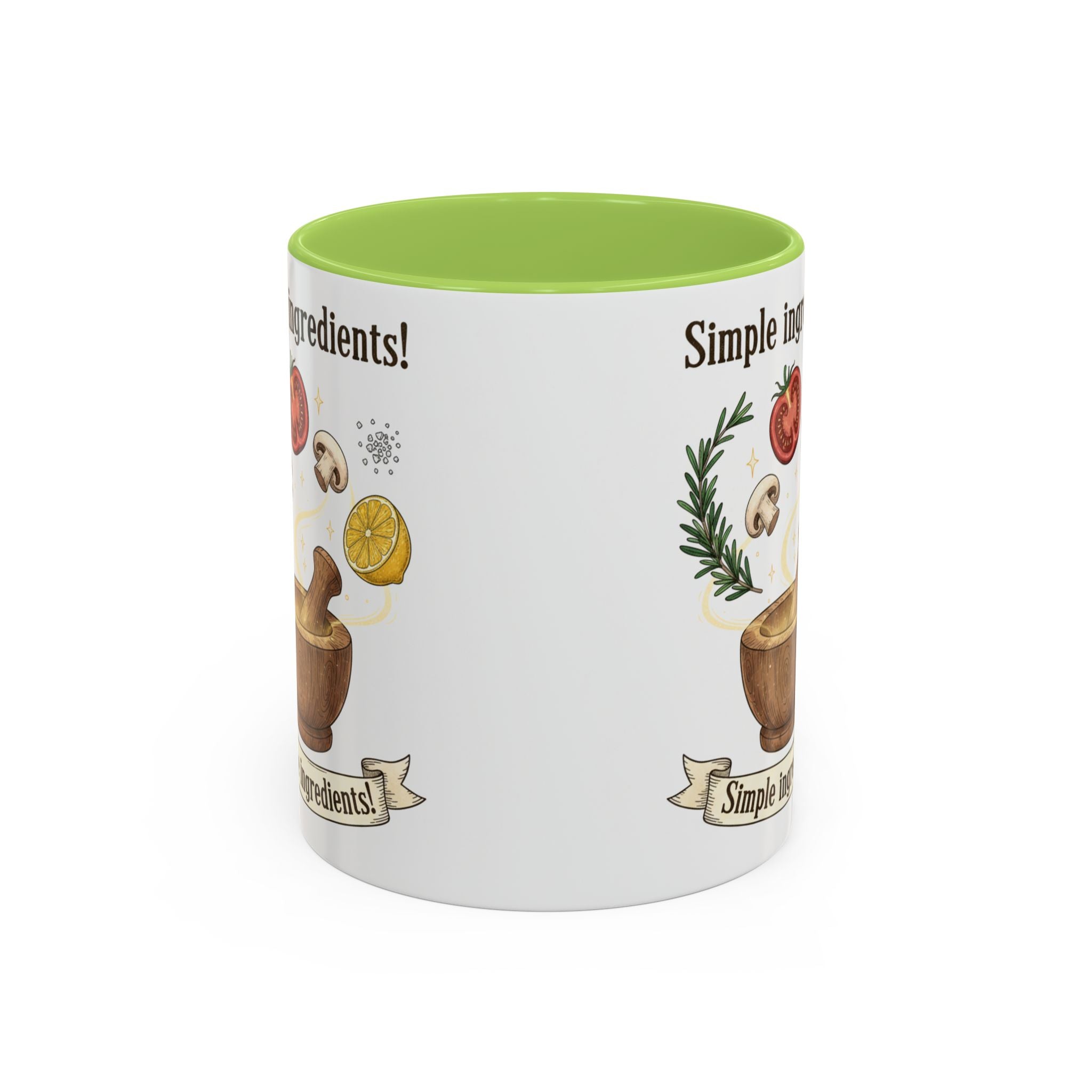 Simple Ingredients Coffee Mug — Cute Kitchen Mortar & Herbs Ceramic Accent Mug