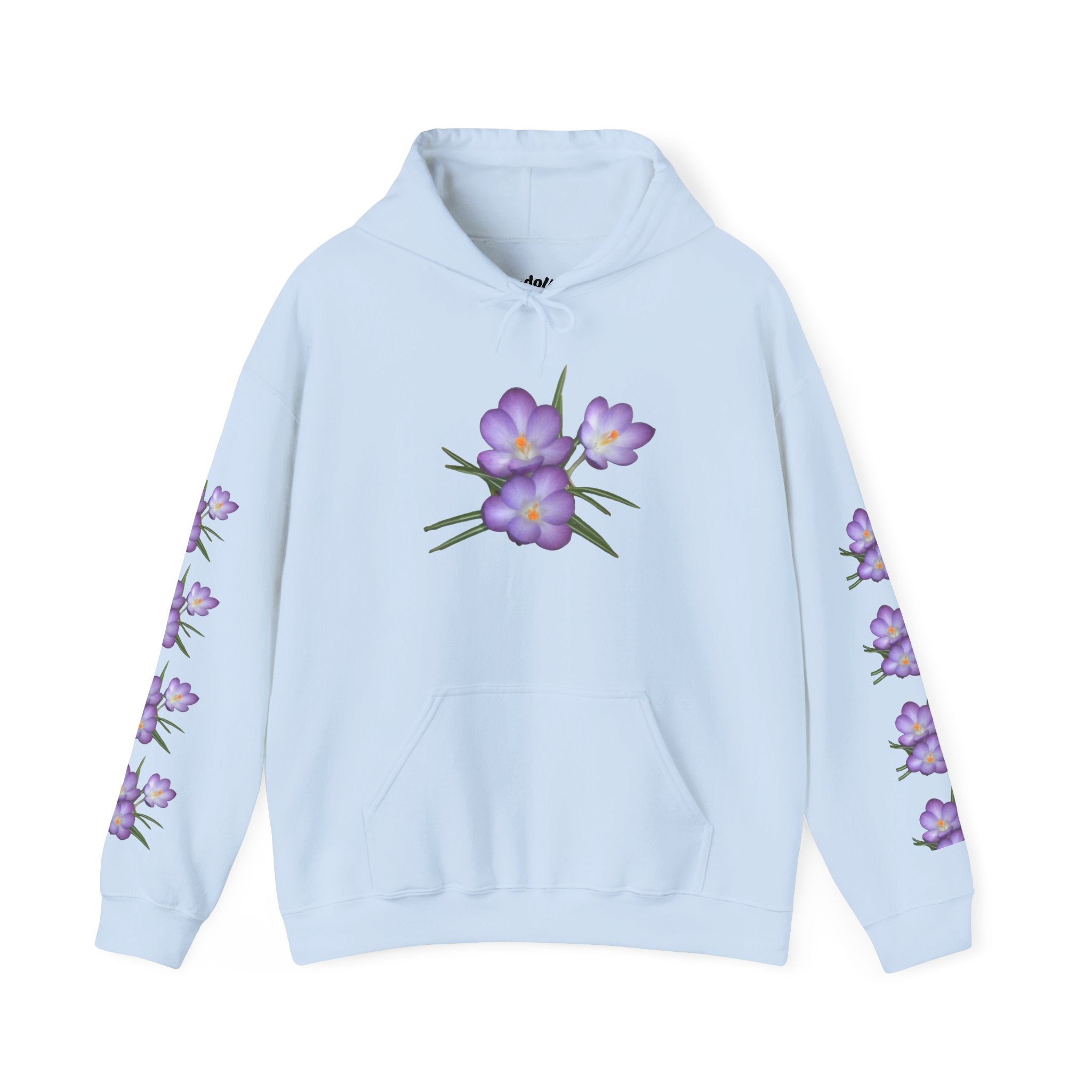 Purple Crocus Floral Hoodie — Spring Flower Graphic Sweatshirt