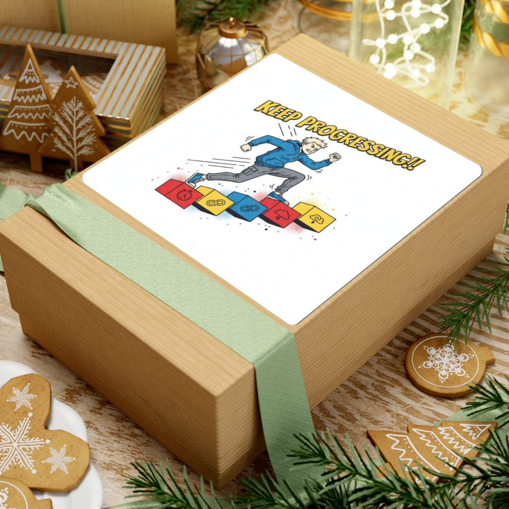 Keep Progressing Sticker — Motivational Laptop Kiss-Cut Sticker