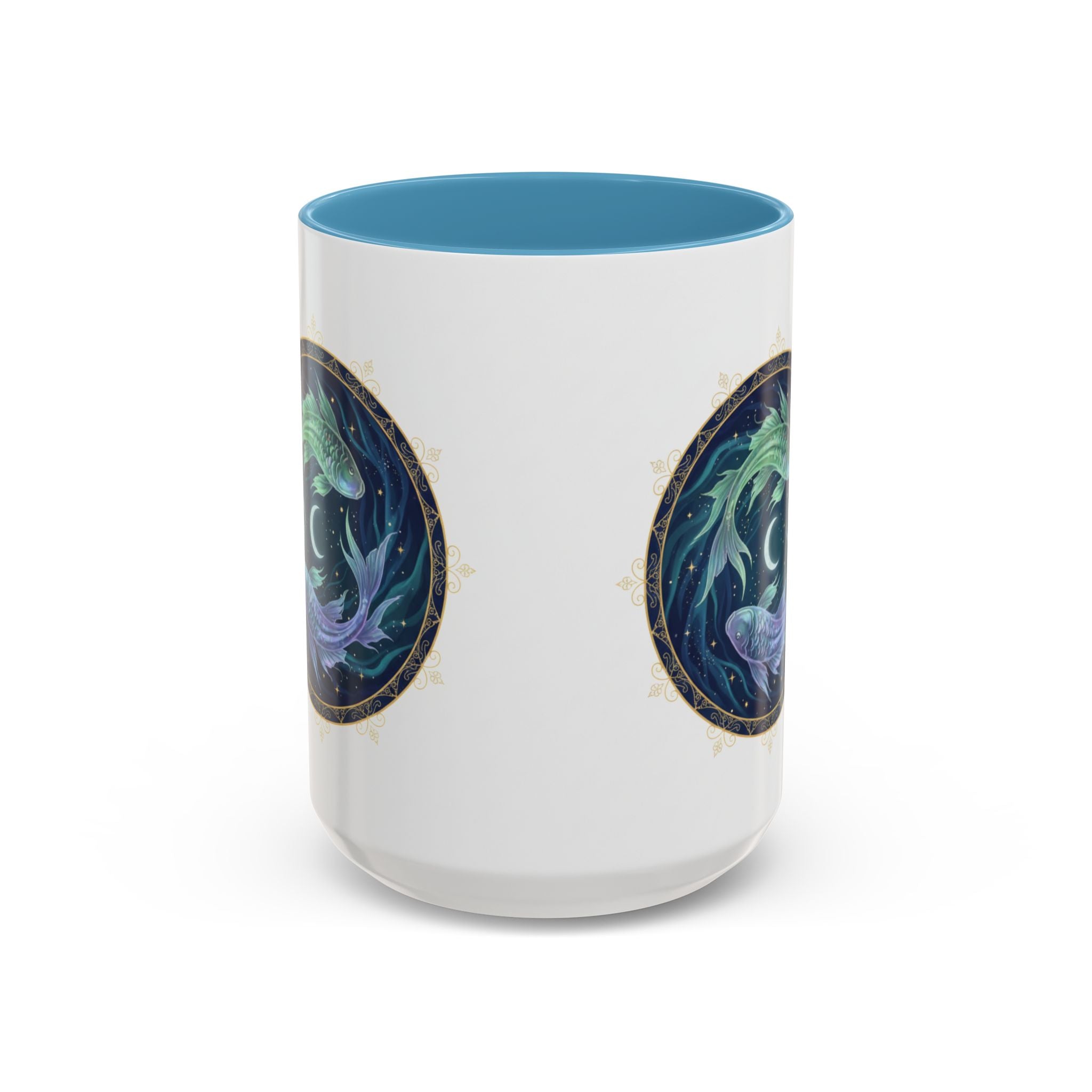 Koi Yin Yang Coffee Mug — Celestial Fish Moon Ceramic Accent Mug (11/15oz)