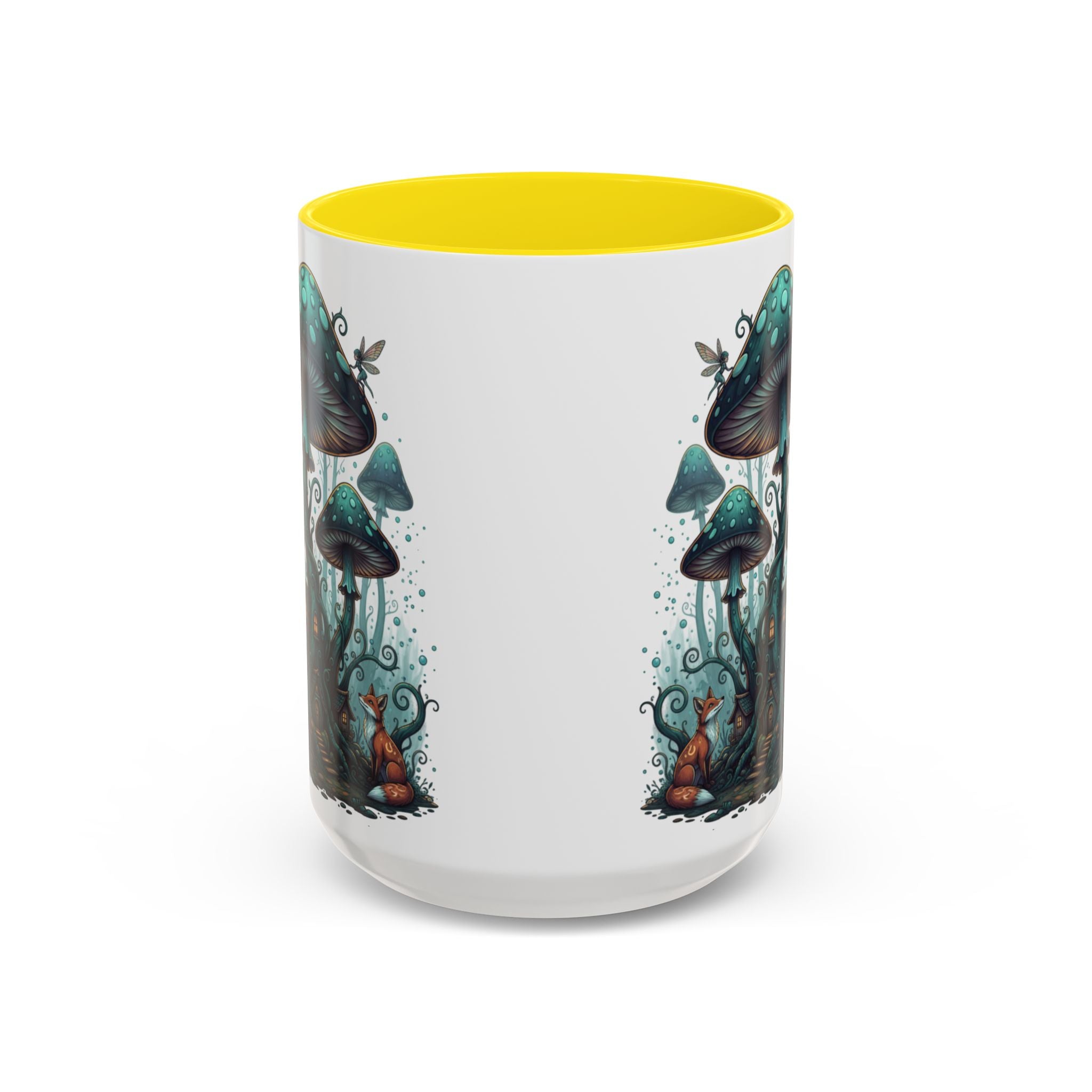 Enchanted Mushroom Cottage Coffee Mug — Fantasy Forest Accent Mug