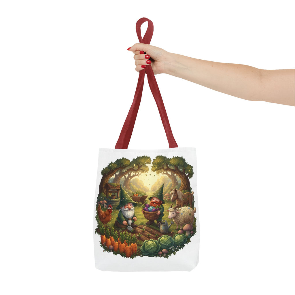 Gnome Garden Tote Bag — Whimsical Woodland Market Illustration