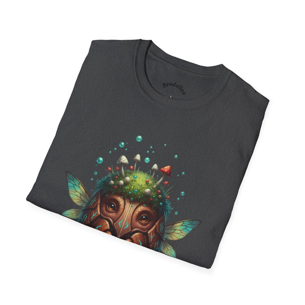 Fantasy Forest Mask T-Shirt — Woodland Creature Tee with Mushroom Crown
