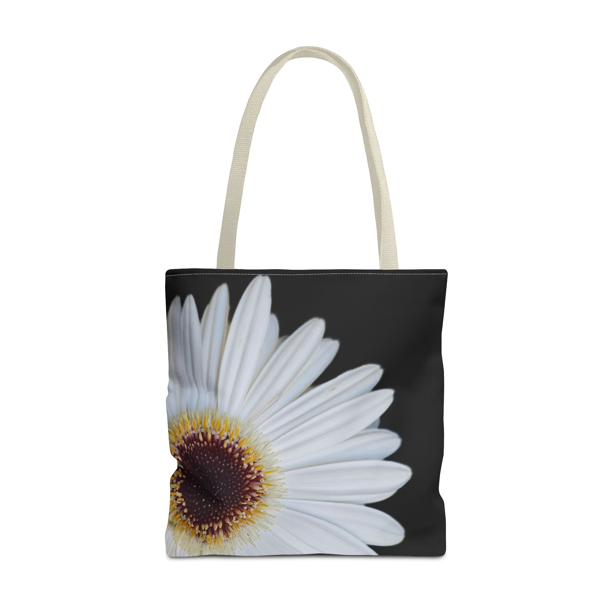 Daisy Corner Tote Bag — White Floral AOP Shopper
