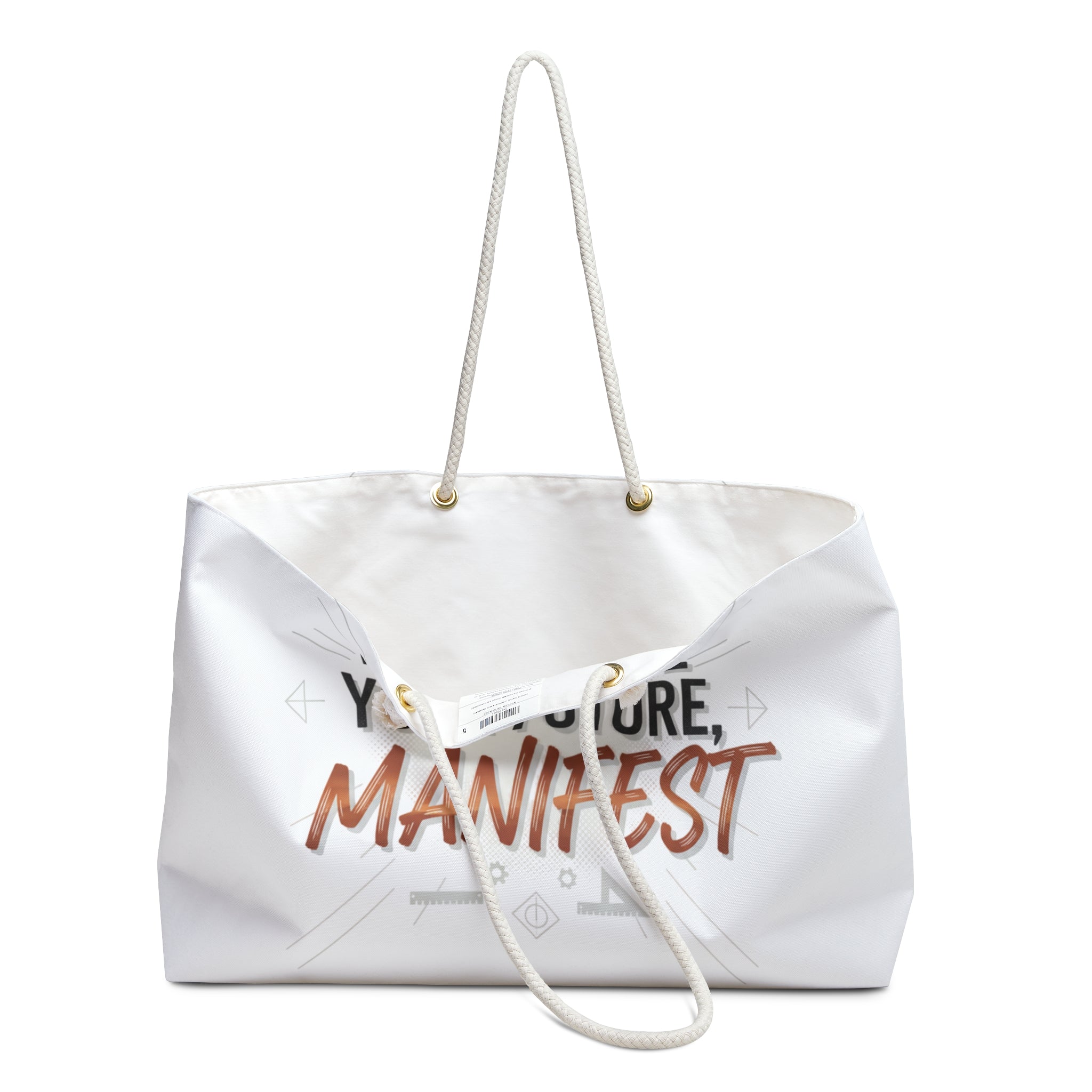 Weekender Bag — "Fabricate Your Future, Manifest" Inspirational Travel Tote