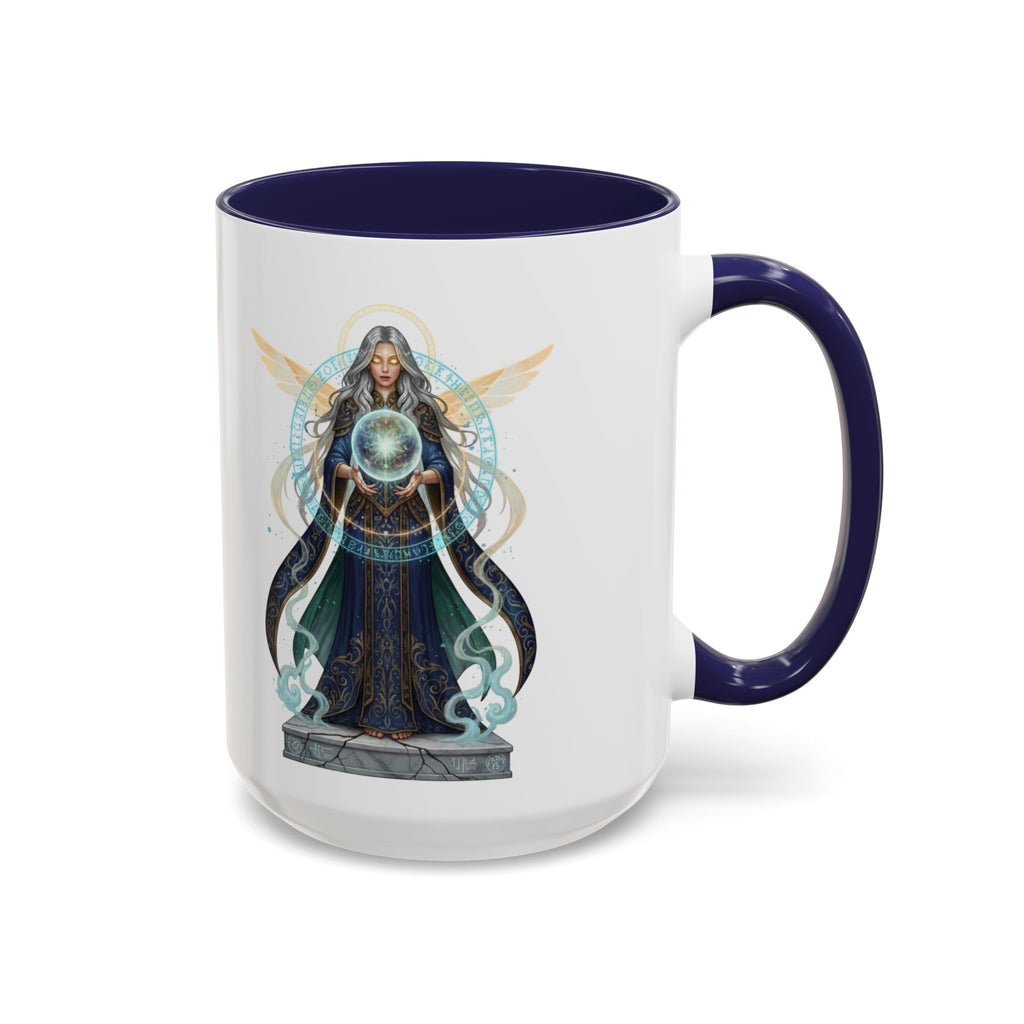 Mystic Oracle Coffee Mug — Woman with Crystal Ball Accent Mug