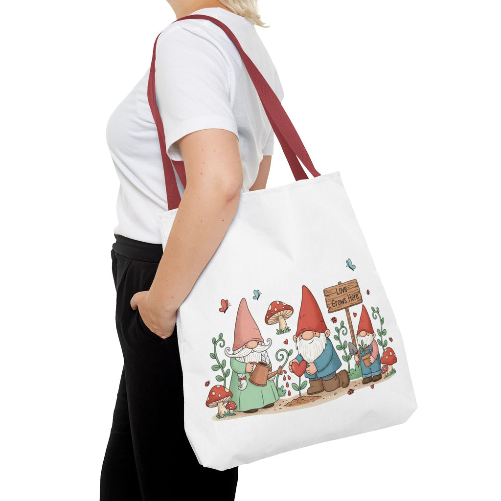 Gnome Garden Tote Bag – Cute Mushroom Gnomes All-Over Print
