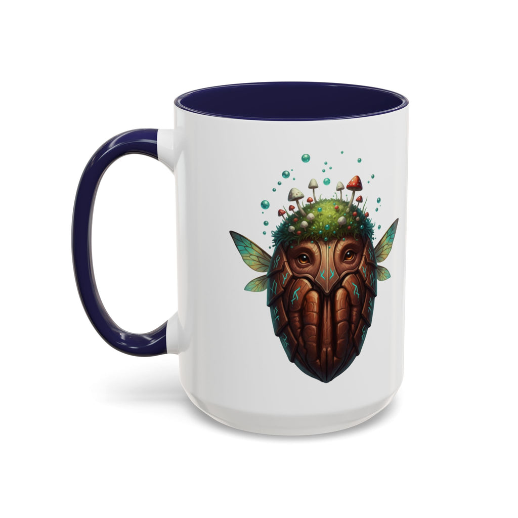 Mushroom Forest Mask Accent Coffee Mug — Fantasy Woodland Creature 11/15oz