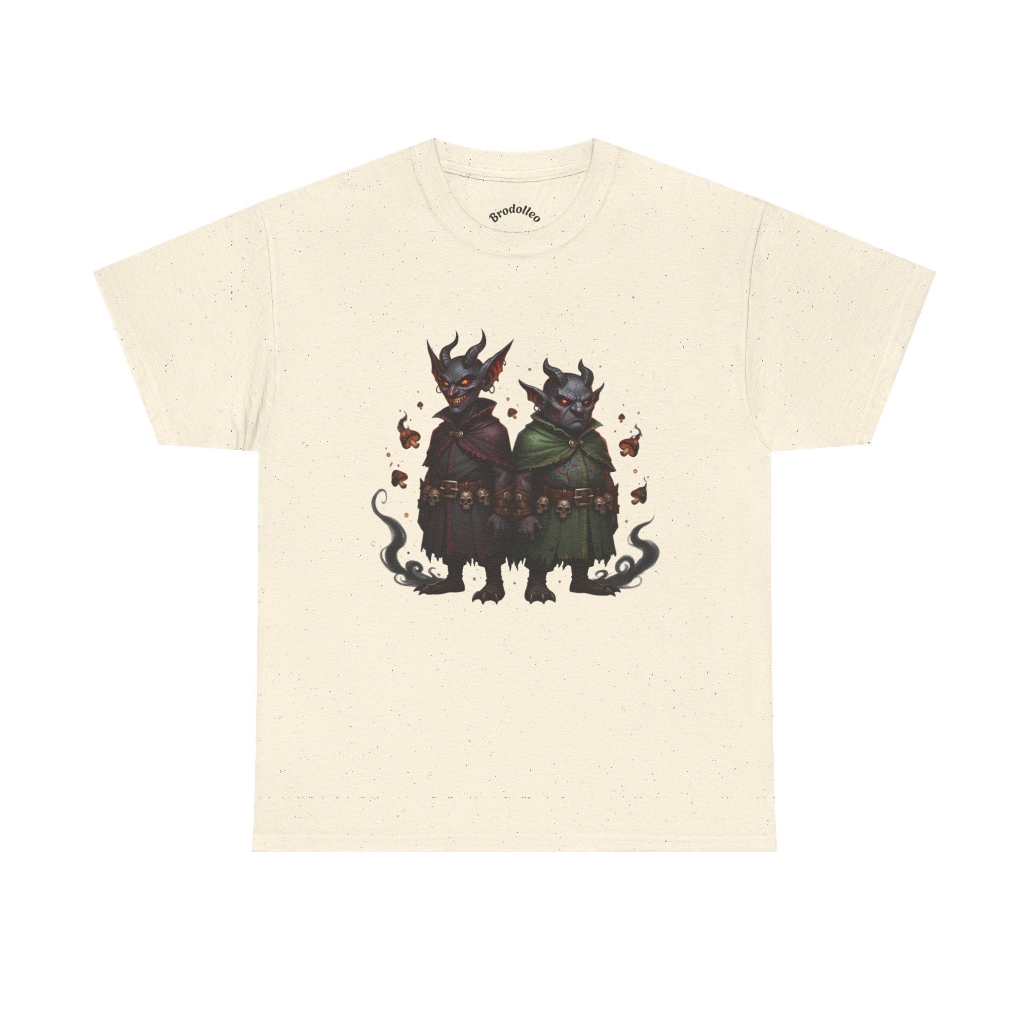 Demonic Twins Graphic Tee — Gothic Fantasy Demon Couple T-Shirt
