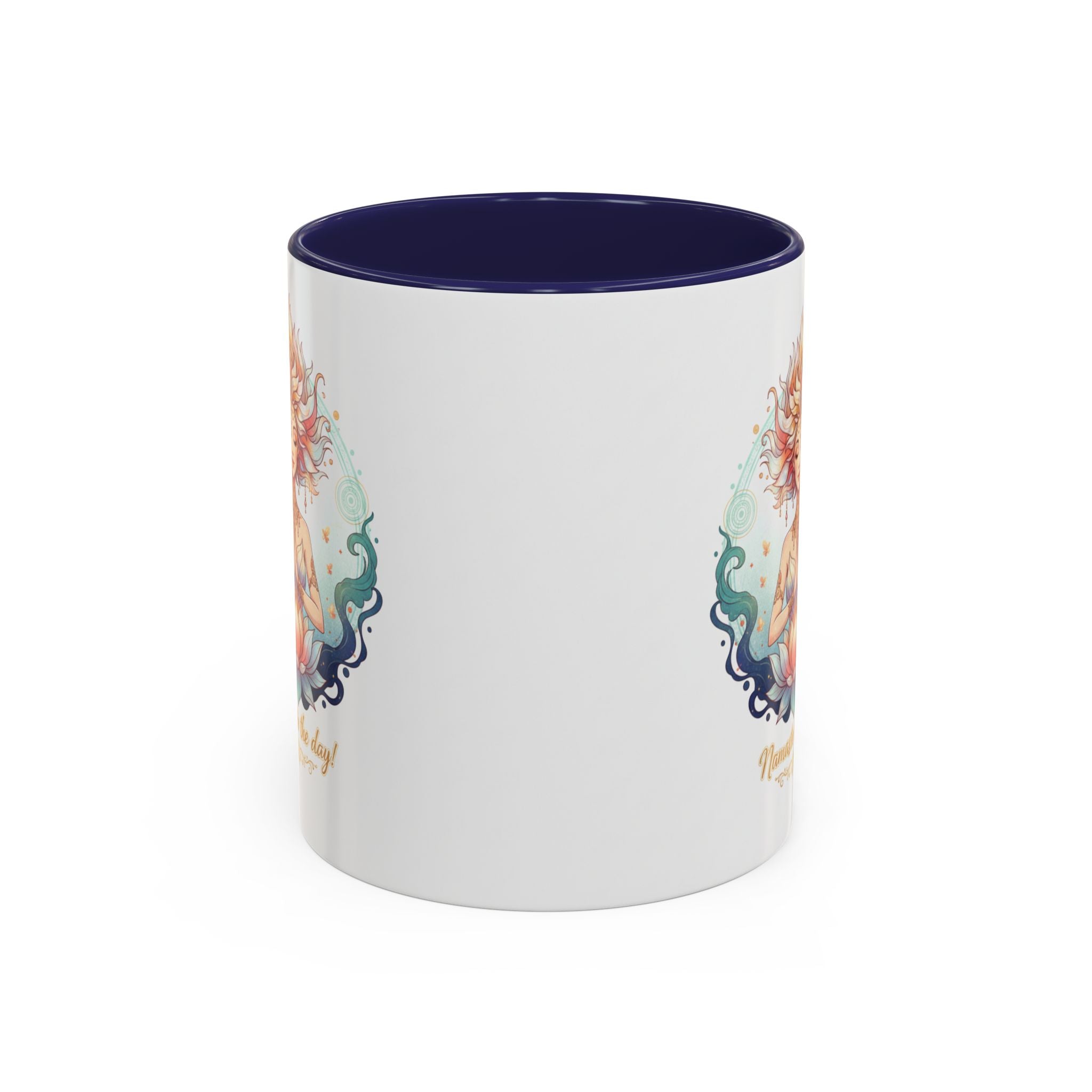 Namaste the Day Yoga Coffee Mug — Lotus Meditation Accent Mug (11/15oz)