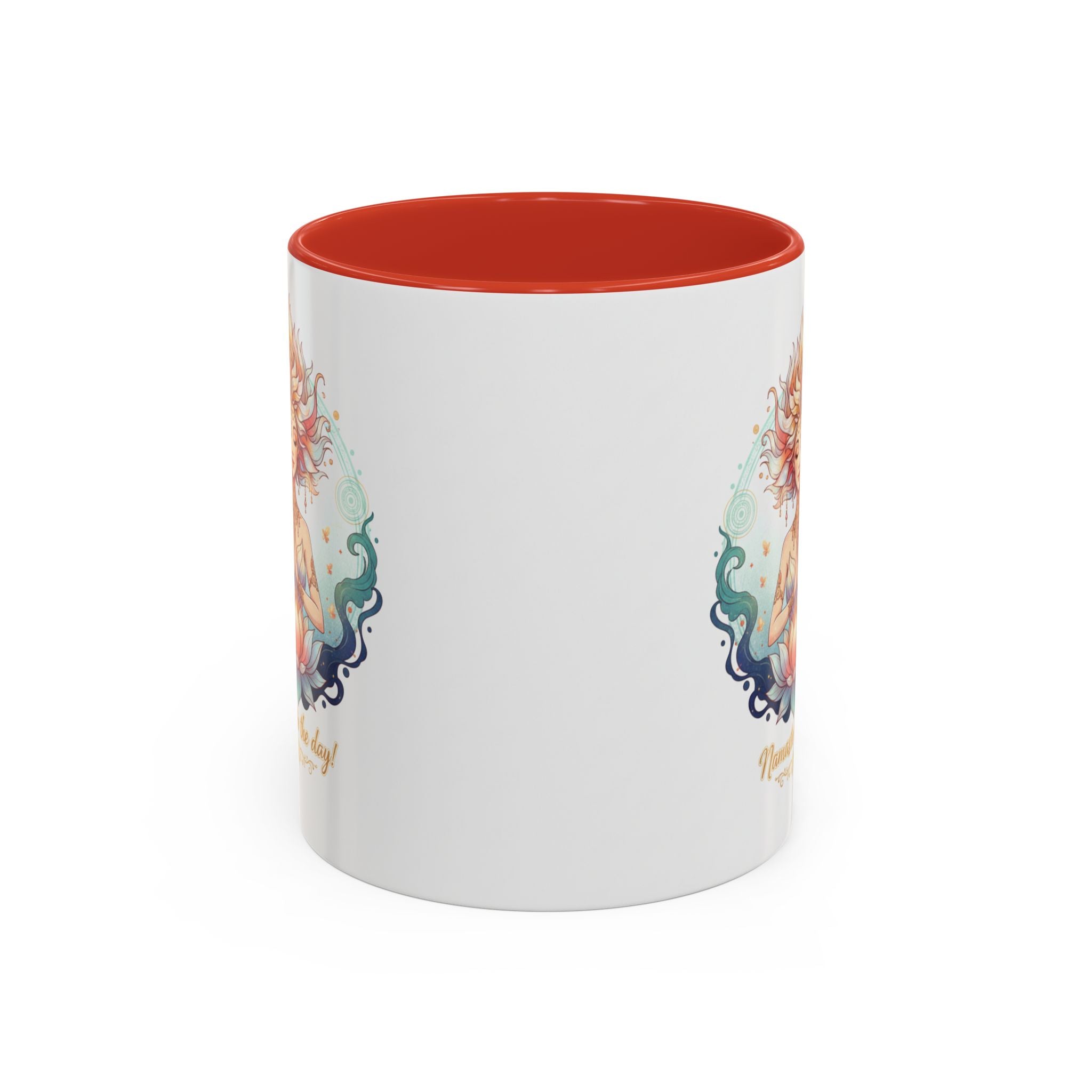 Namaste the Day Yoga Coffee Mug — Lotus Meditation Accent Mug (11/15oz)