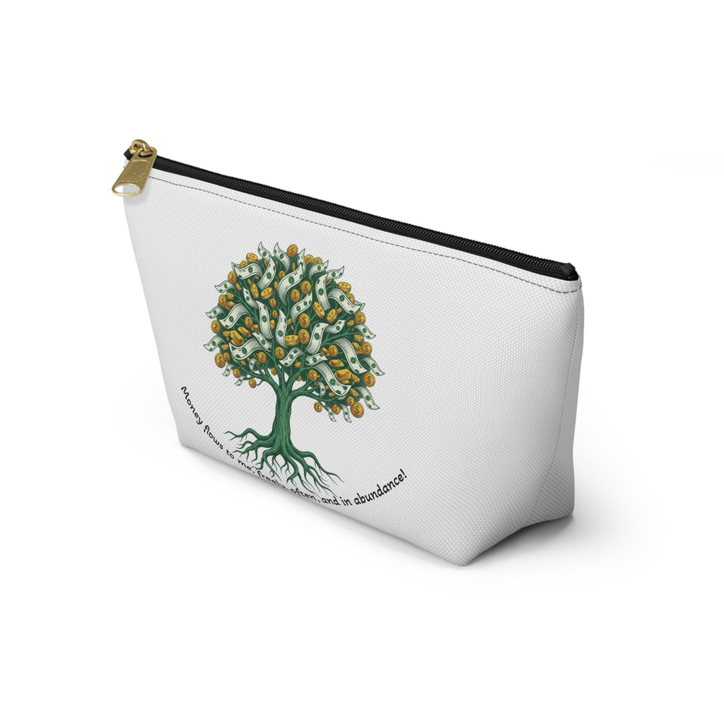 Money Tree Accessory Pouch — "Money Flows to Me, Freely, Often" Cosmetic Bag