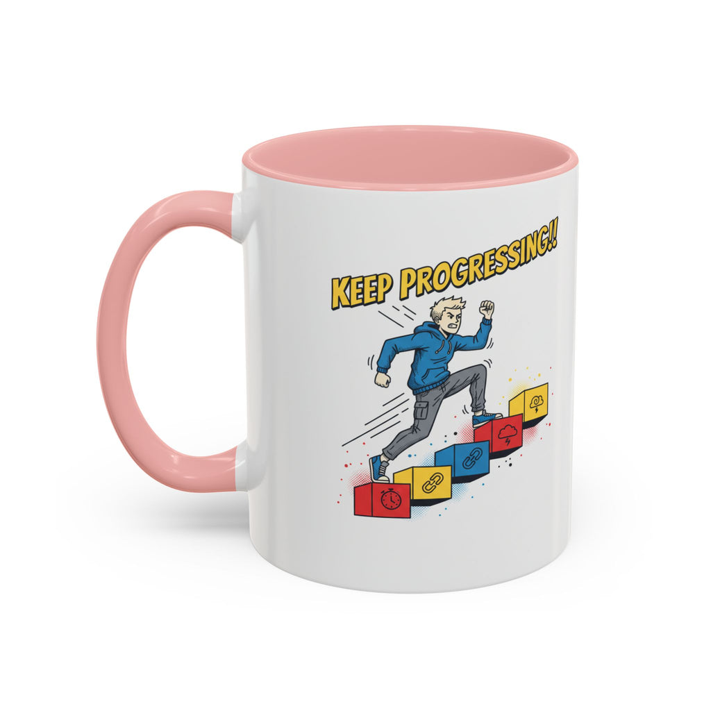 Keep Progressing Coffee Mug — Motivational Accent Mug (11/15oz)