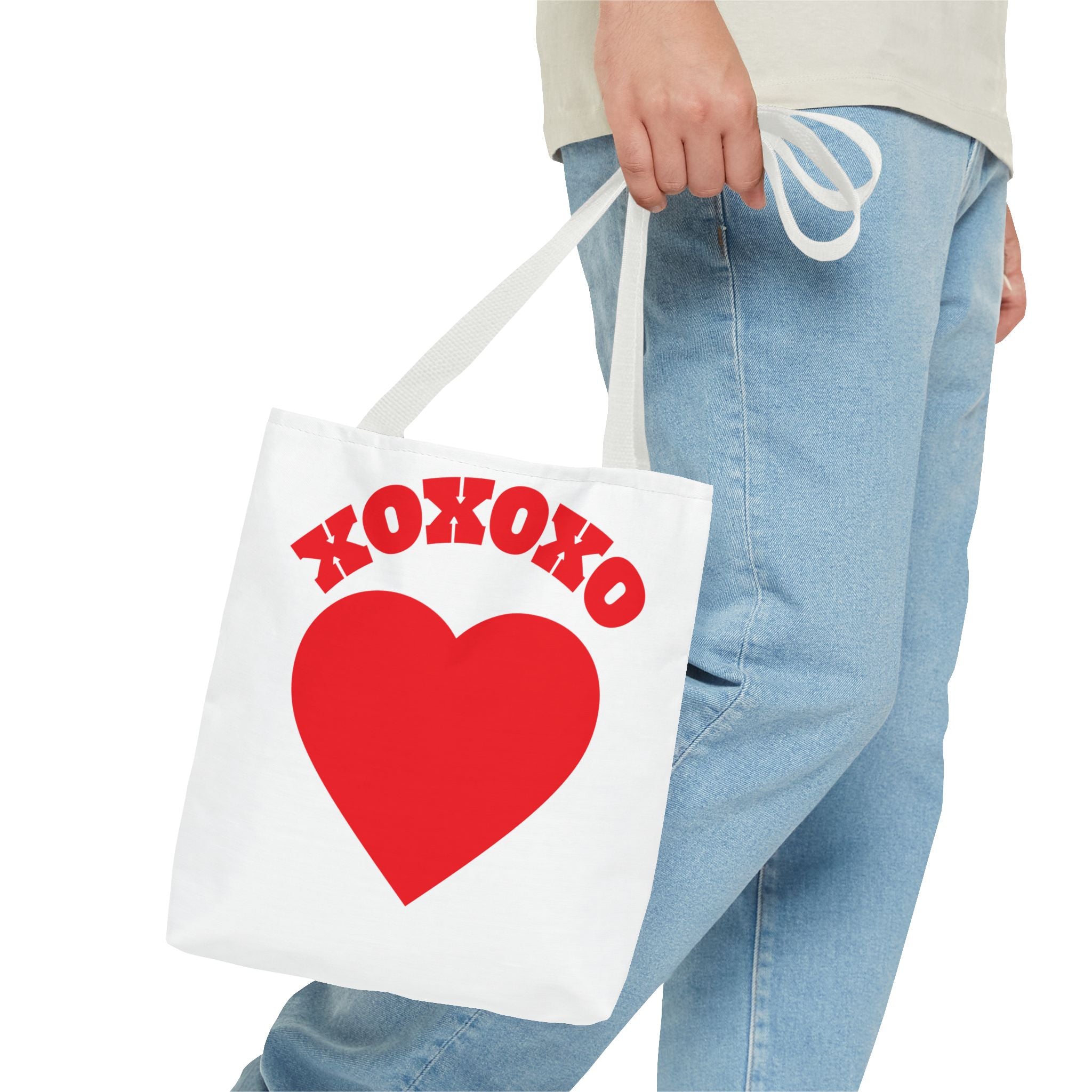 Valentine Heart 'XOXOXO' Tote Bag — Romantic Red Heart Canvas Tote for Valentine's Day
