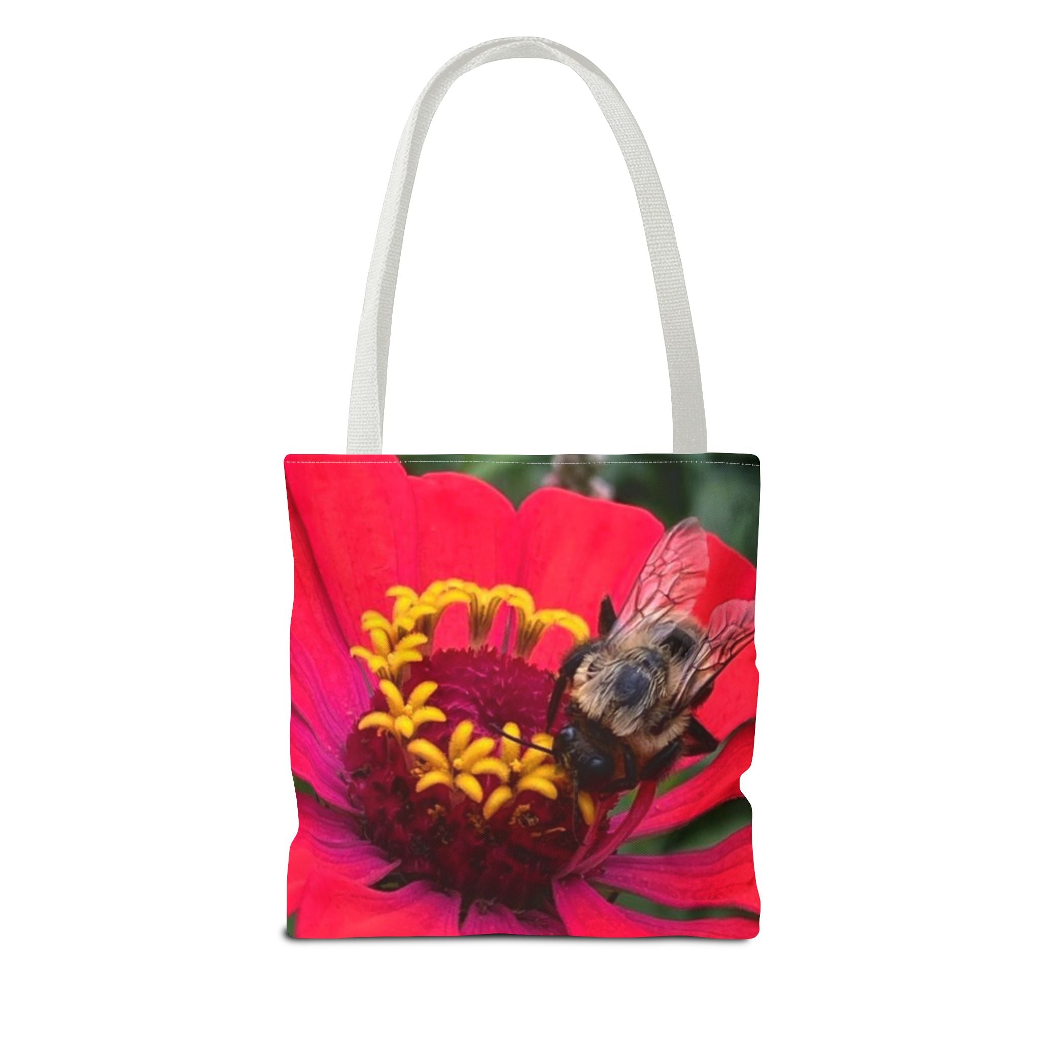 Floral Bee Tote Bag — Red Zinnia Garden Shopper