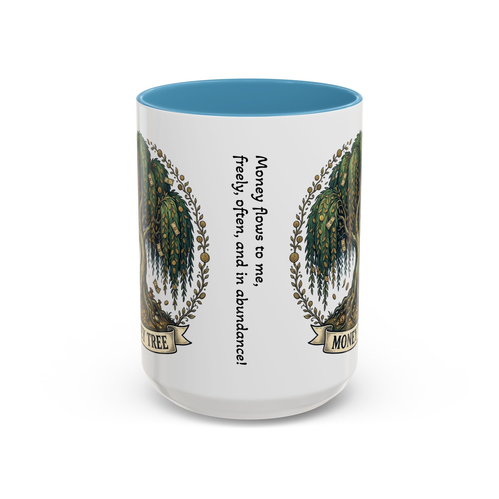 Money Tree Accent Coffee Mug — Inspirational 11/15oz Ceramic Mug with "Money Tree" Design
