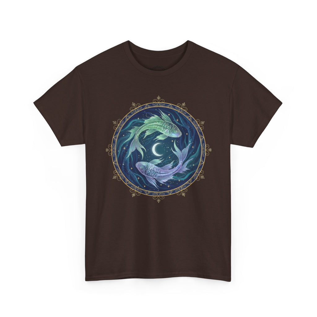 Pisces Fish Tee — Celestial Koi Moon Graphic T-Shirt