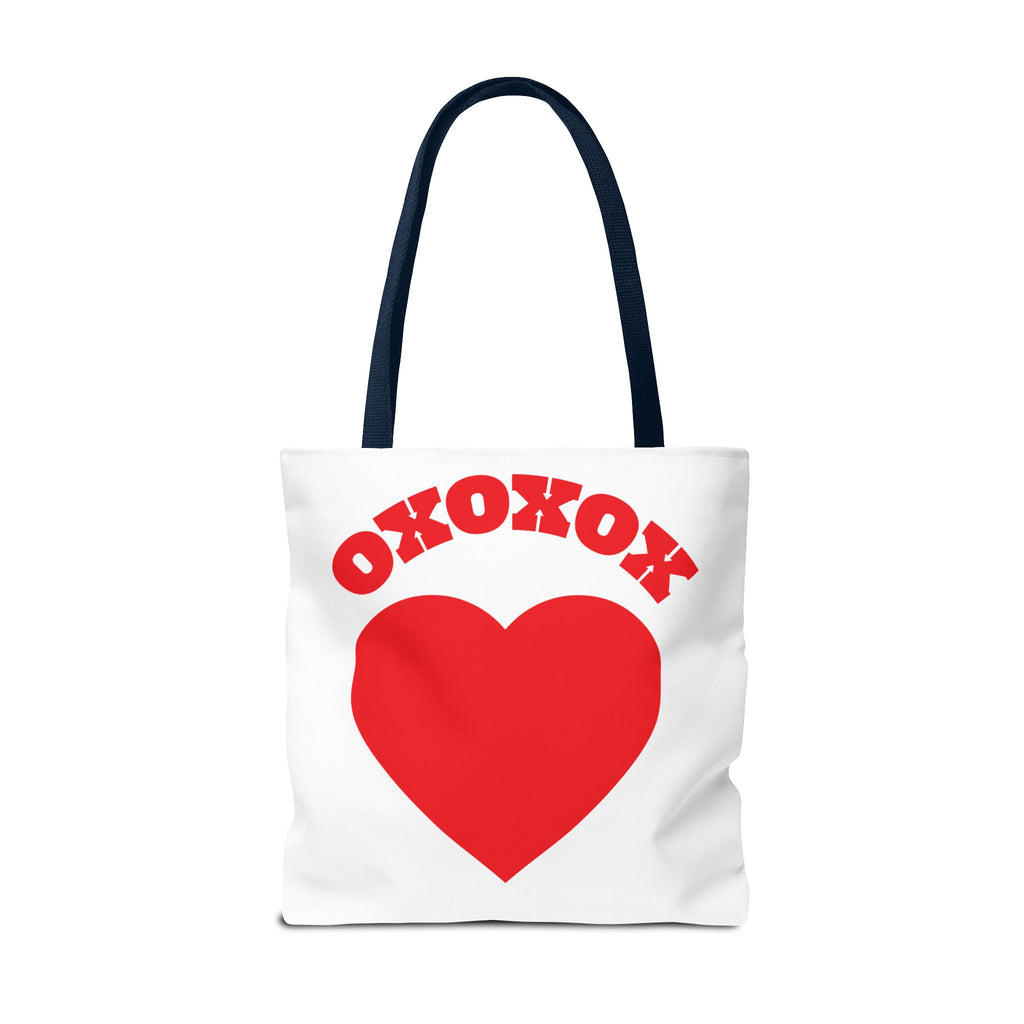 Valentine Heart 'XOXOXO' Tote Bag — Romantic Red Heart Canvas Tote for Valentine's Day
