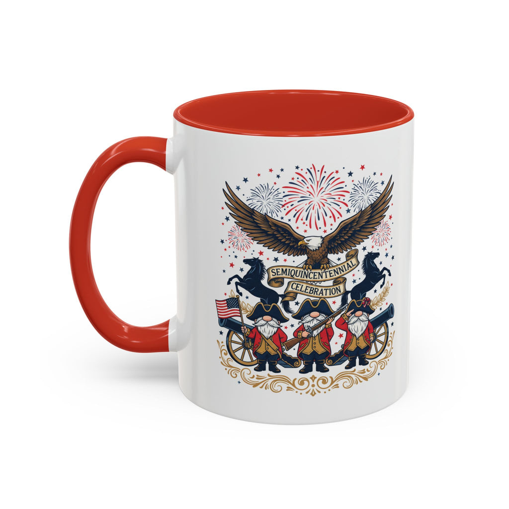 Patriotic Eagle & Revolutionary Soldiers Coffee Mug — Bicentennial Celebration Accent Mug