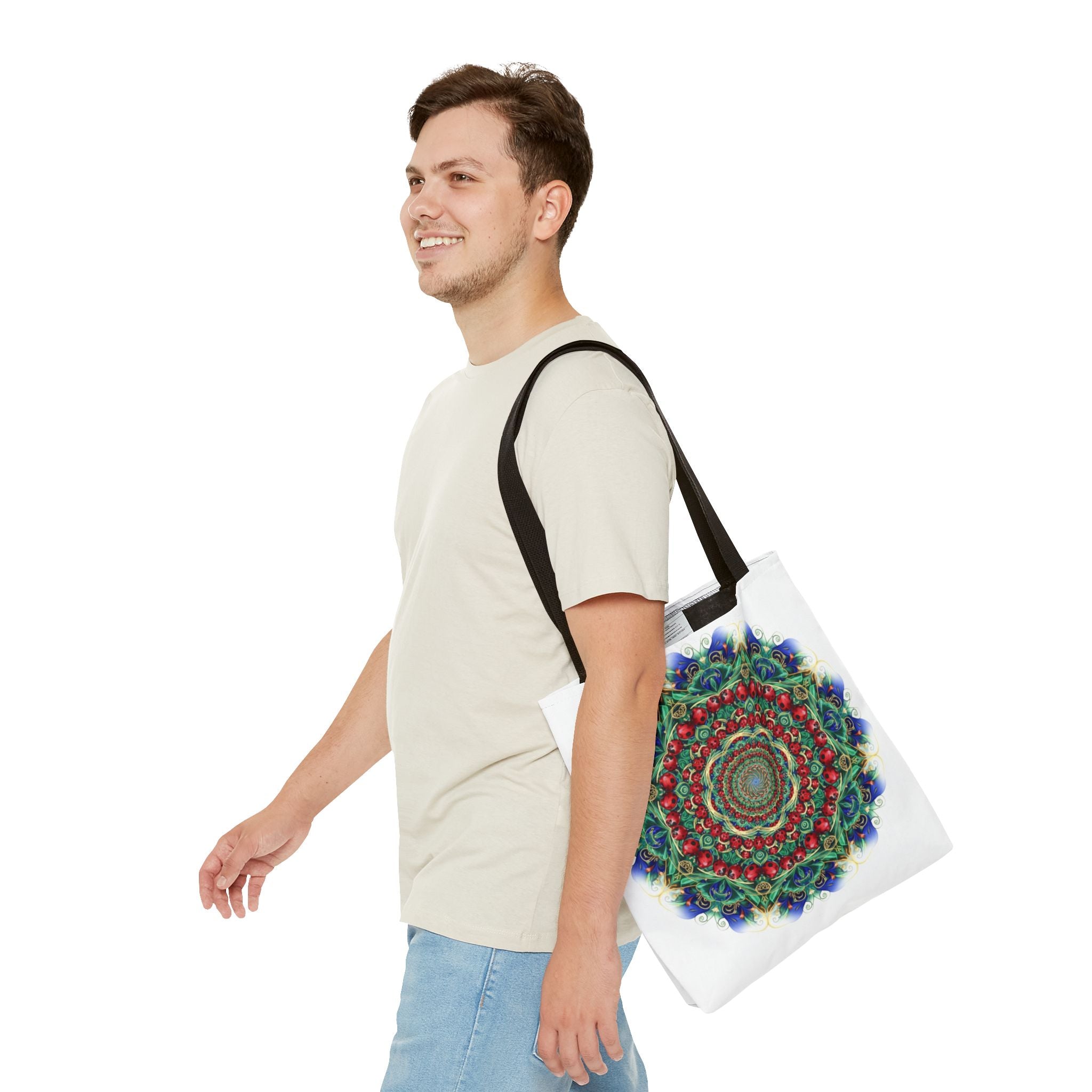 Bohemian Kaleidoscope Tote Bag — Colorful Mandala AOP Beach & Market Tote