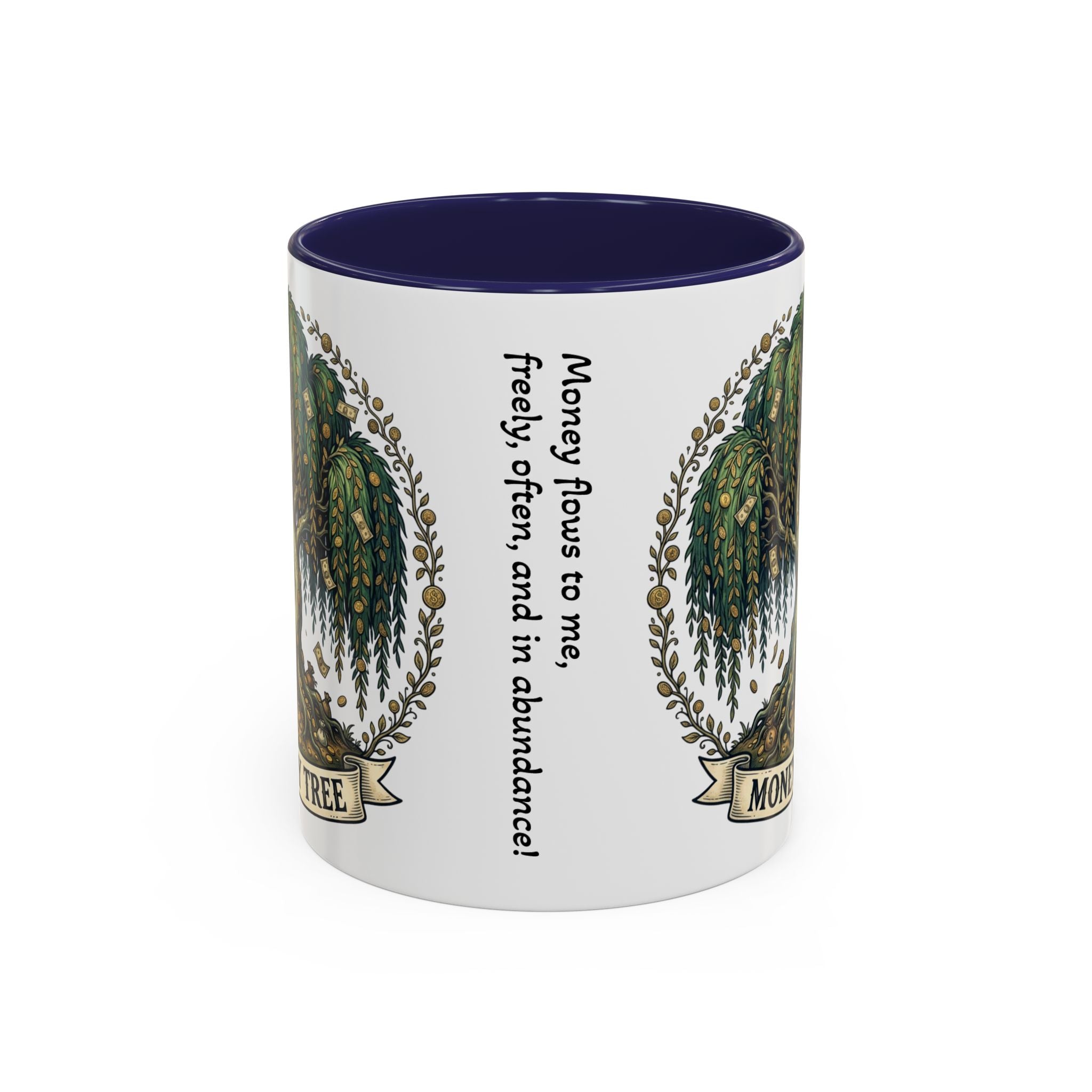 Money Tree Accent Coffee Mug — Inspirational 11/15oz Ceramic Mug with "Money Tree" Design
