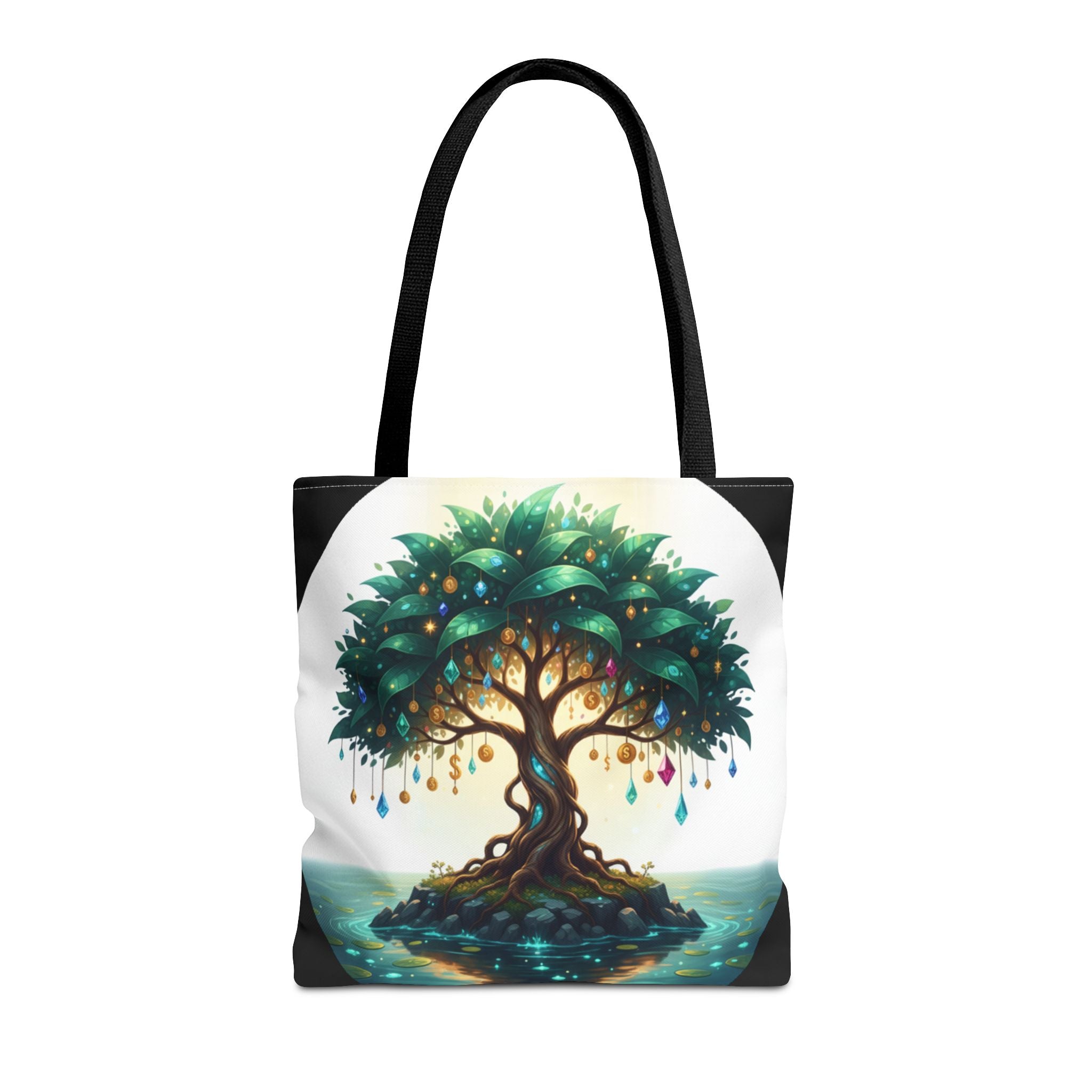 Enchanted Tree Tote Bag - Mystical Gem-Decorated Tree All-Over Print