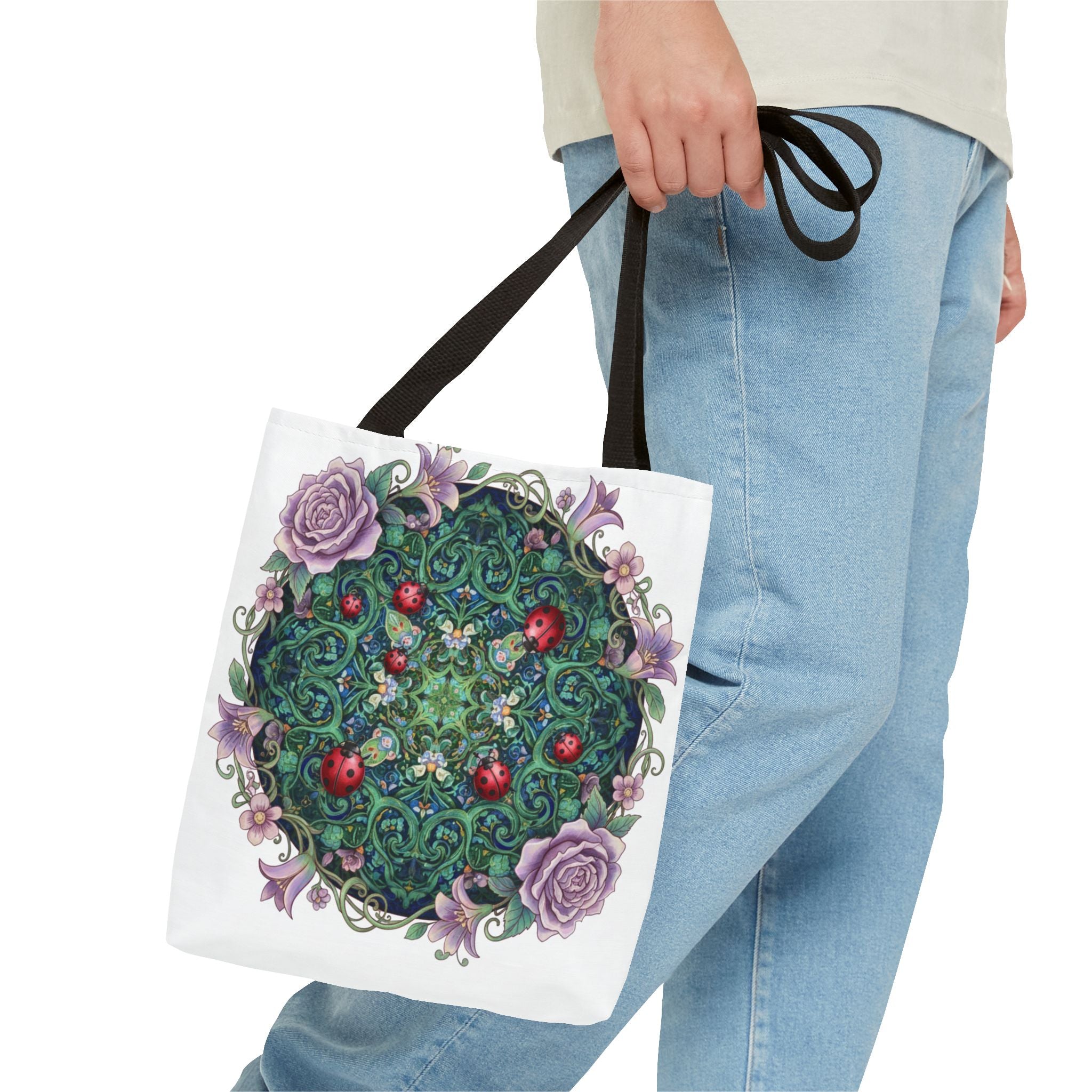 Floral Mandala Tote Bag – Ladybug & Rose Garden AOP Tote