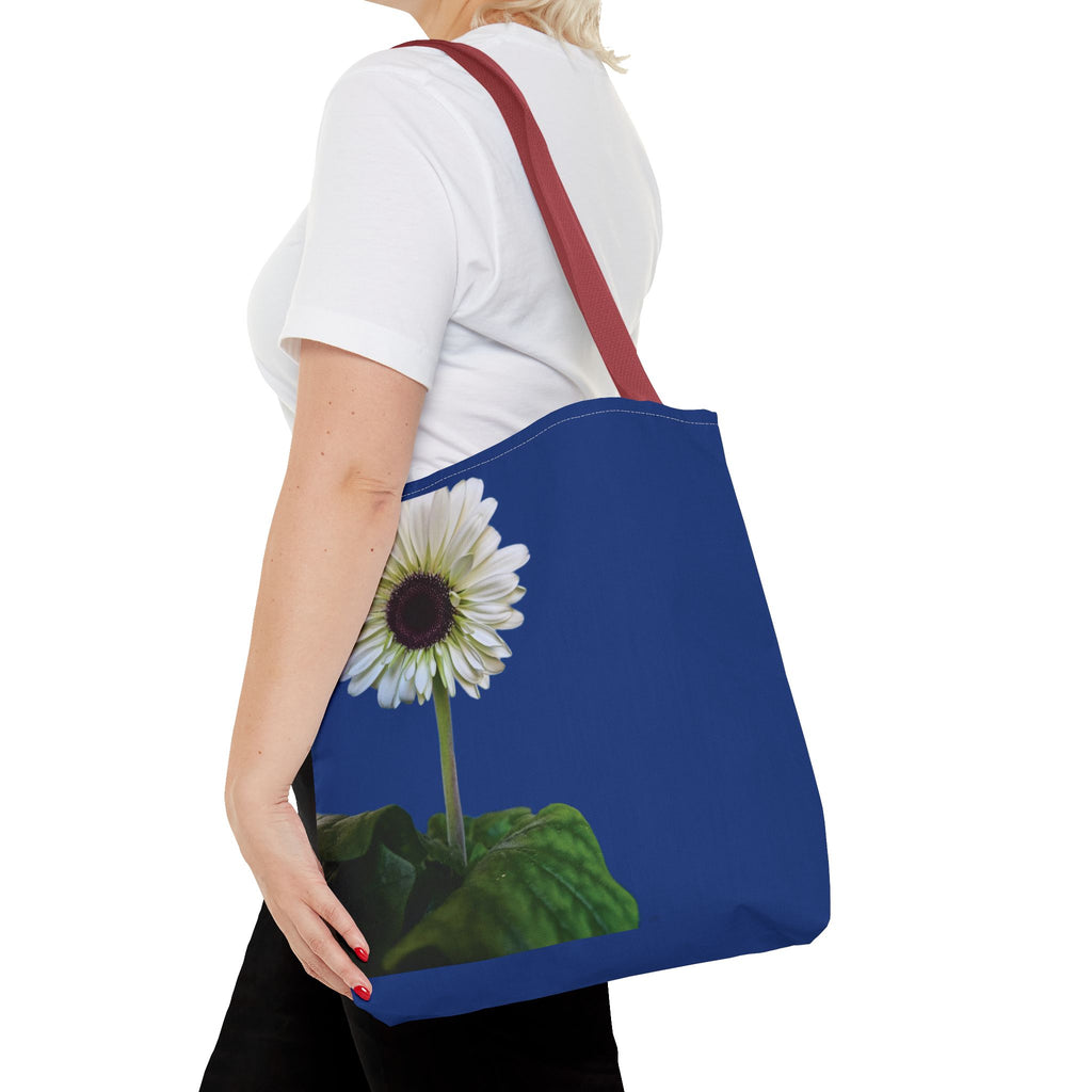 Daisy Print Tote Bag — White Floral All-Over-Print Canvas Tote