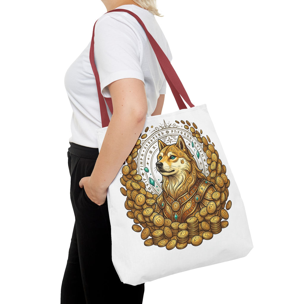 Dogecoin Shiba Inu Coin Pile Tote Bag — Crypto Meme Art Tote