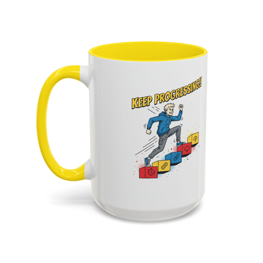 Keep Progressing Coffee Mug — Motivational Accent Mug (11/15oz)
