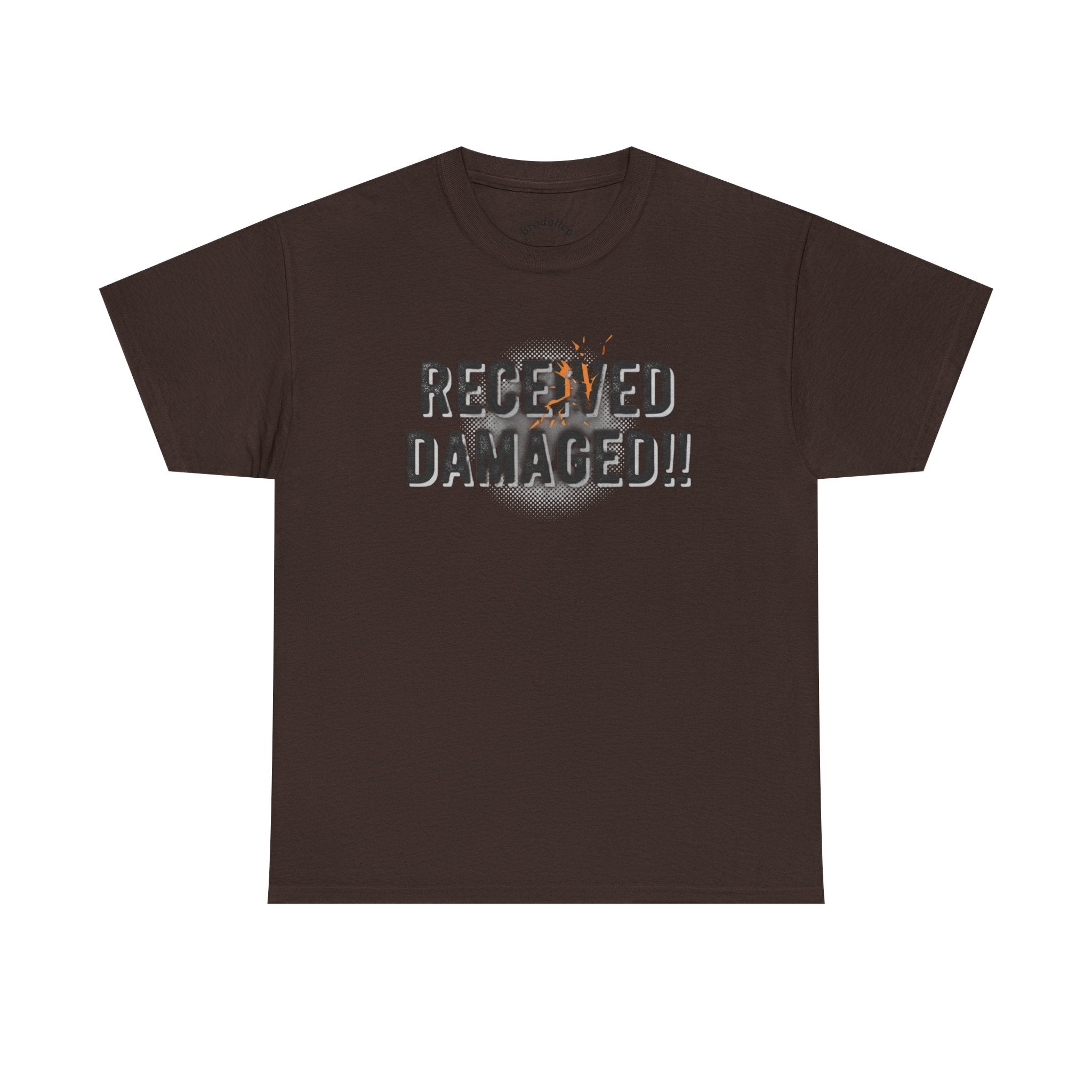 Received Damaged!! T‑Shirt — Funny Shipping Label Tee