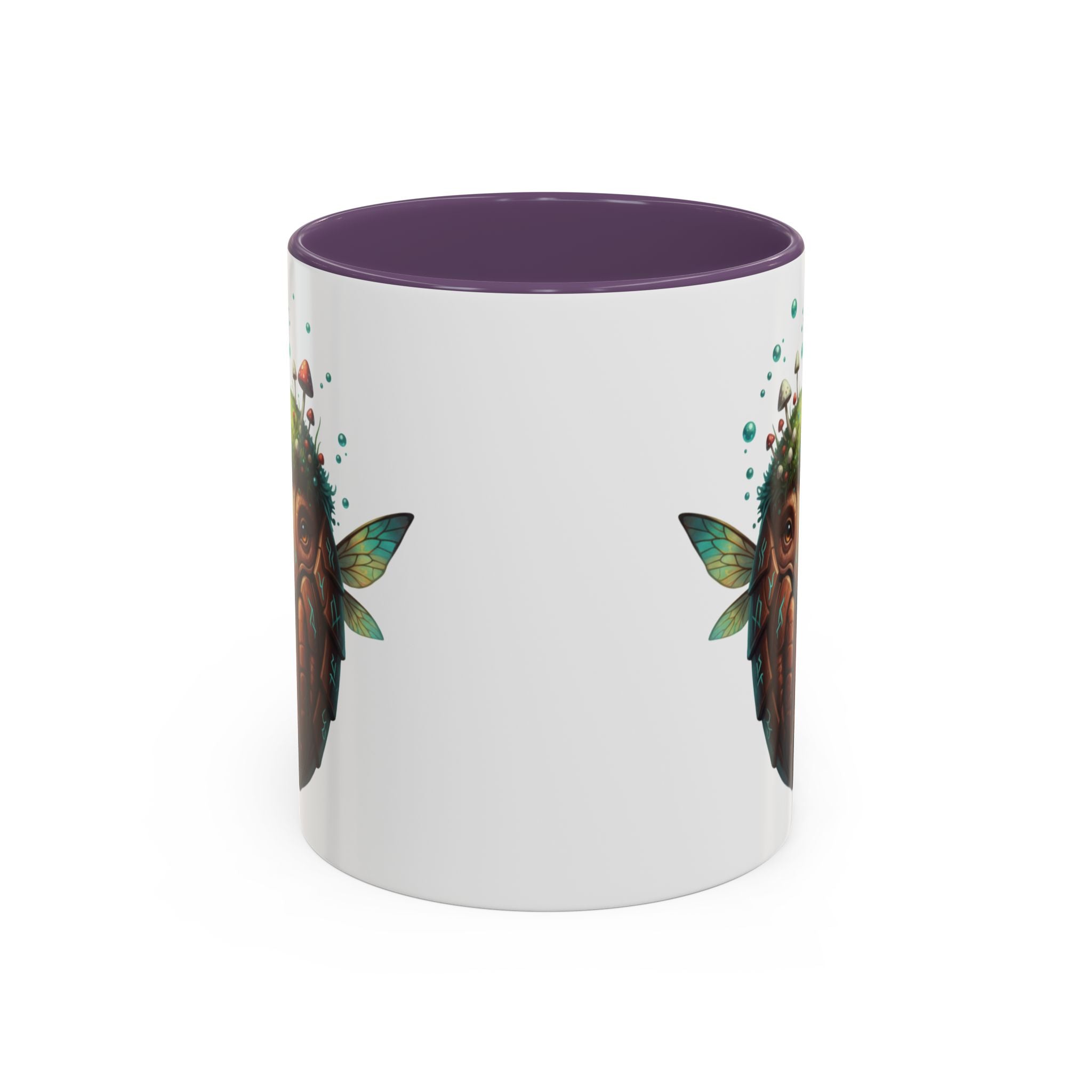 Mushroom Forest Mask Accent Coffee Mug — Fantasy Woodland Creature 11/15oz
