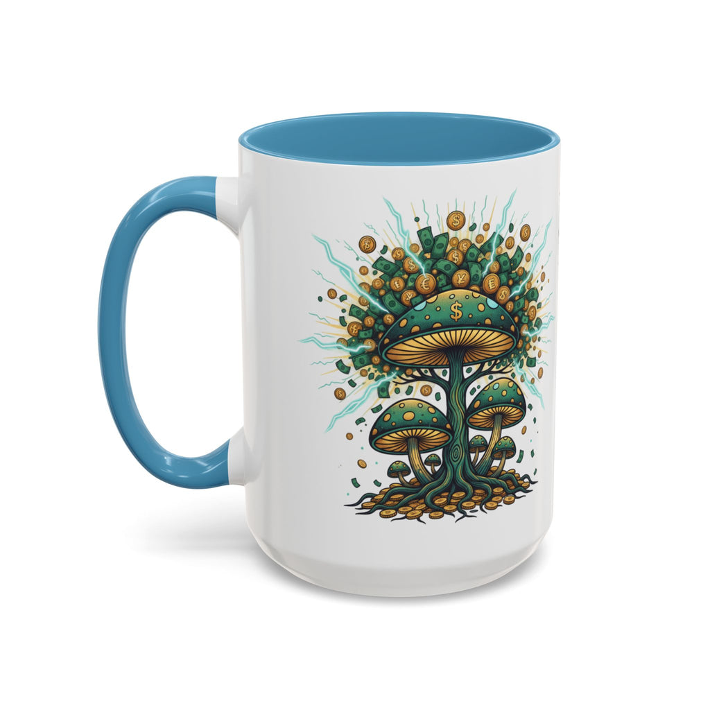 Accent Coffee Mug — 'Money Flows to Me Freely' Mushroom Abundance Design (11/15oz)