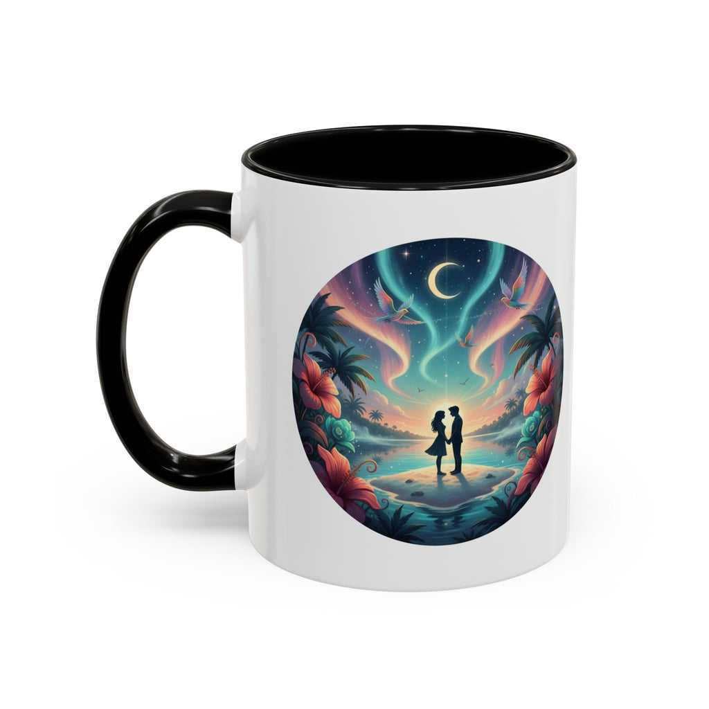 Tropical Sunset Coffee Mug — Romantic Beach Couple Accent Mug (11/15 oz)