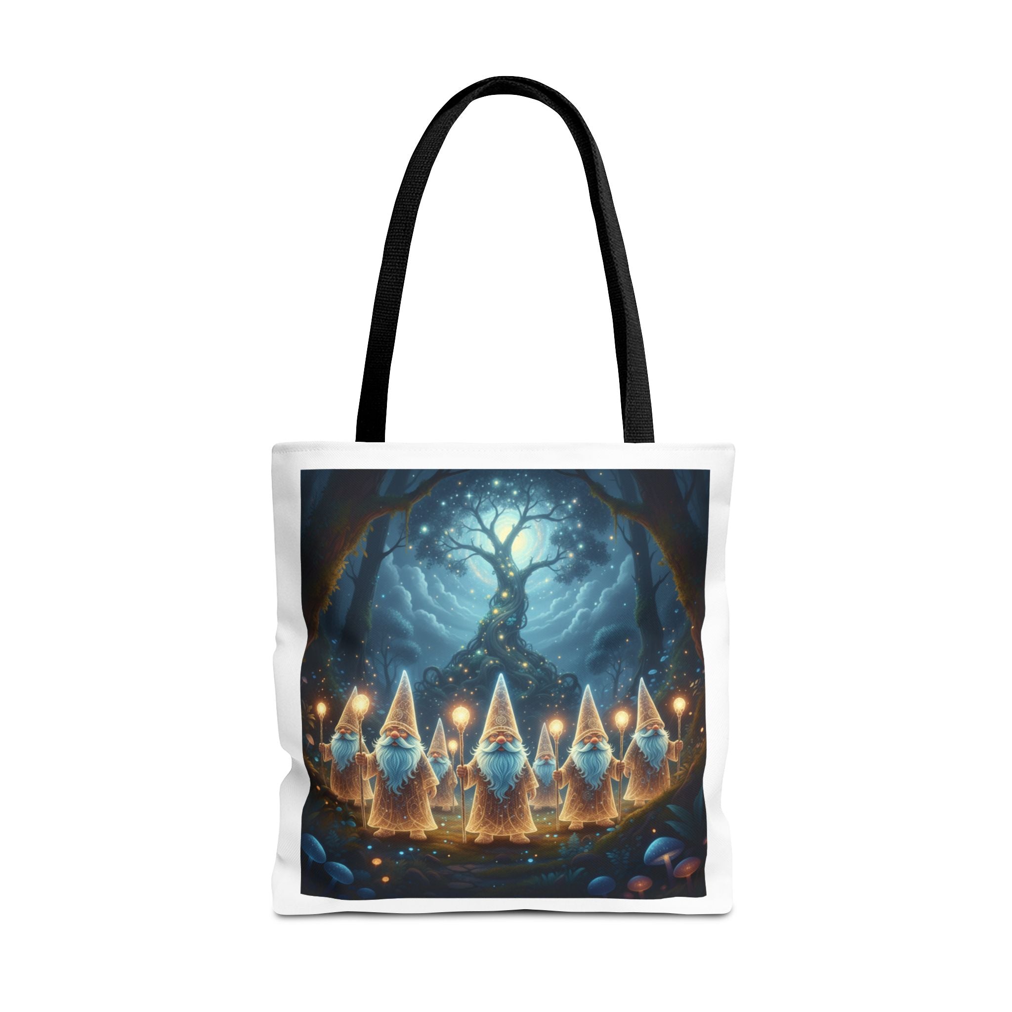 Mystical Gnome Forest Tote Bag — Candlelight Woodland Magic AOP